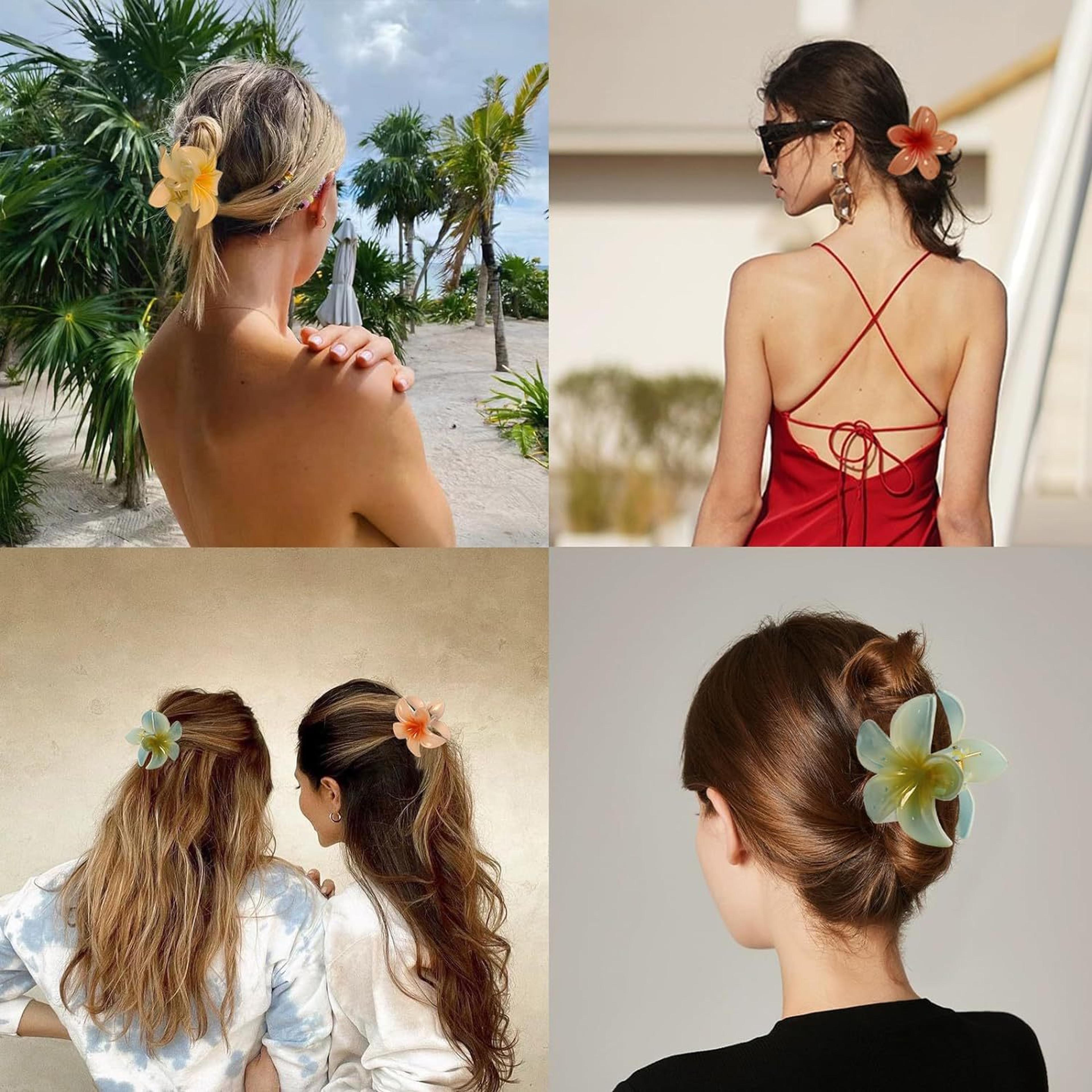 Tropical Flower Hair Clip Beach Hair Claw For Boho  Hairstyles 2