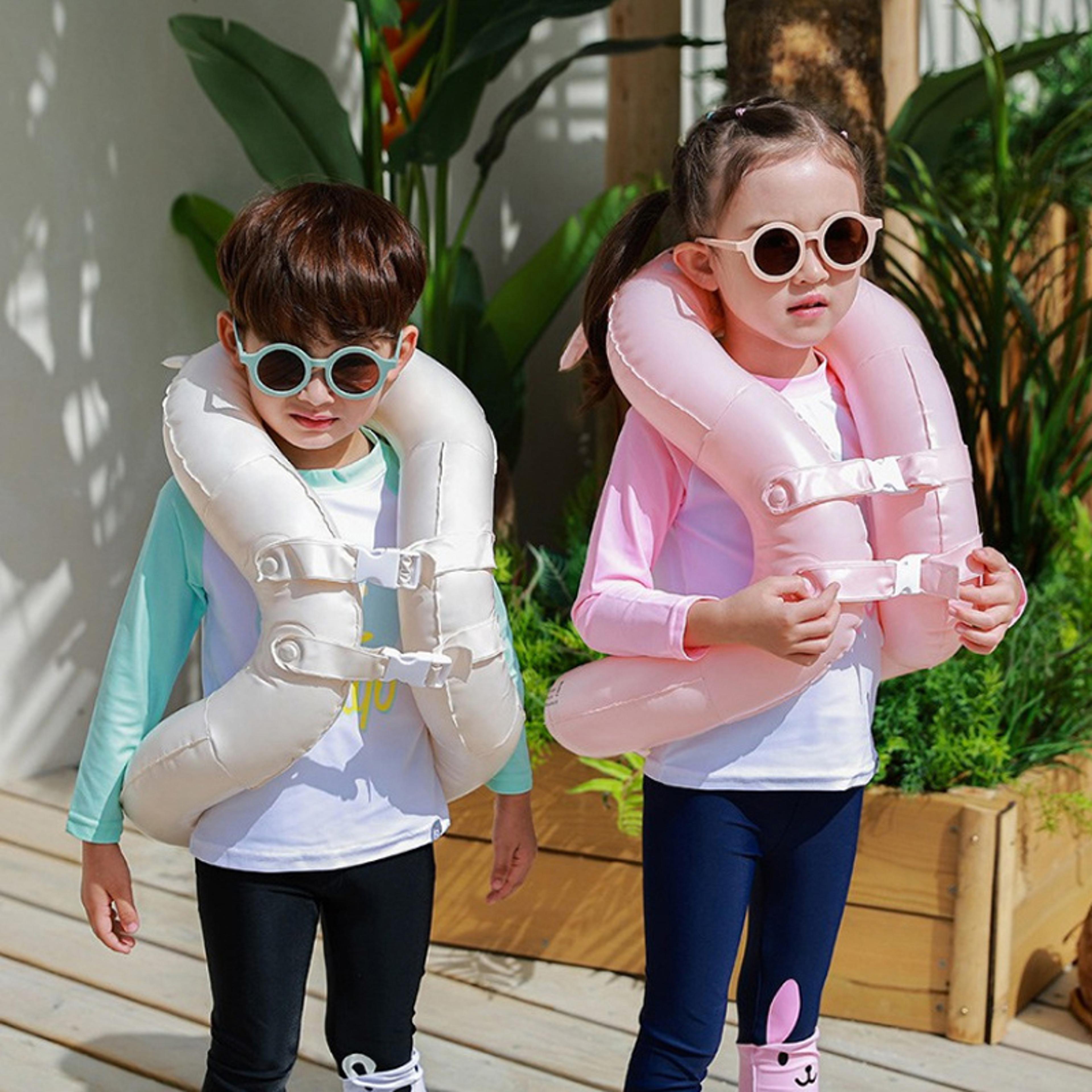 Inflatable Swim Vest For Kids Adjustable Pool Float Vest For Swimming Training  Summer Water Fun 0