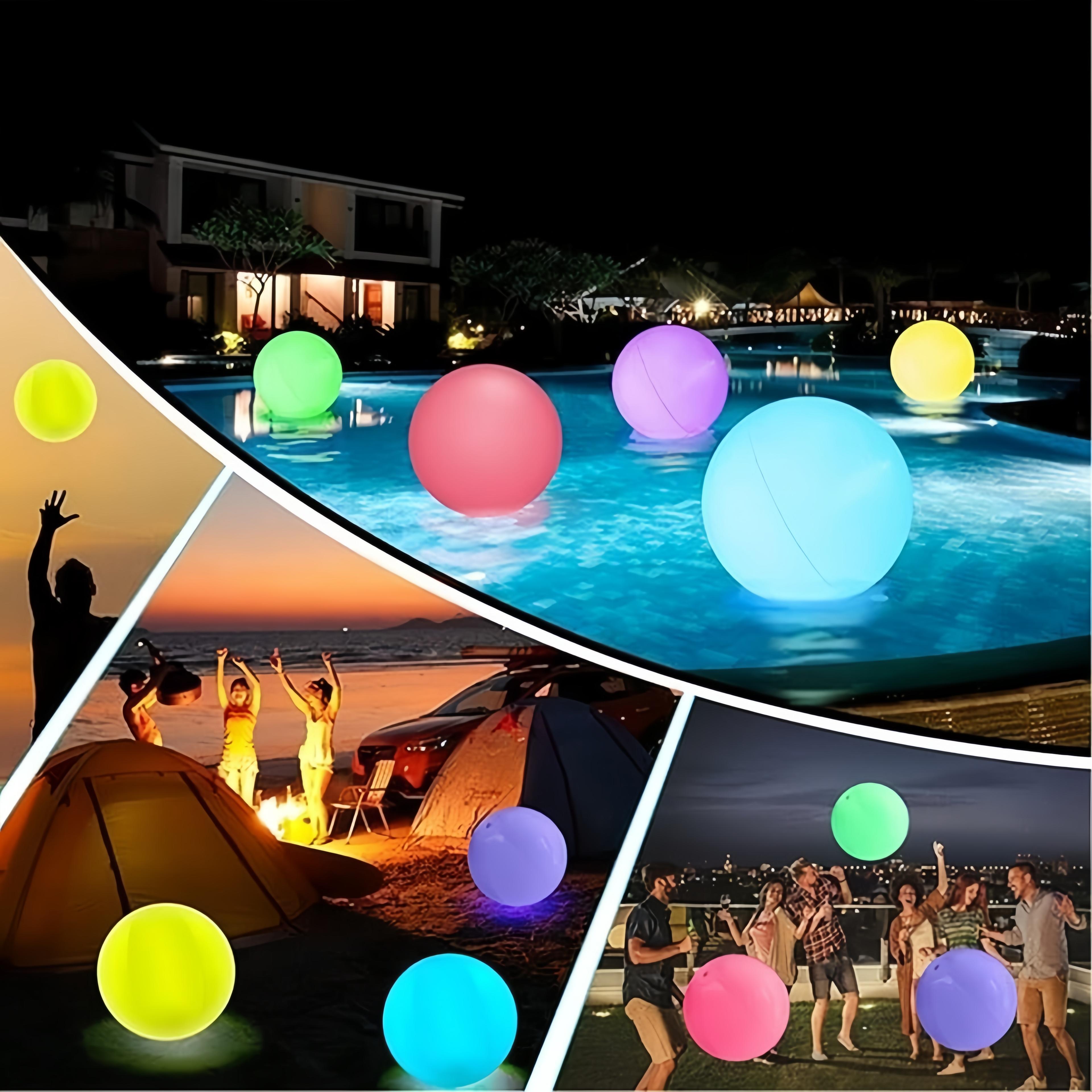GlowSplash LED Beach Ball With 8 Light Modes Light Up Beach Ball For Pool Parties  Beach Games 1