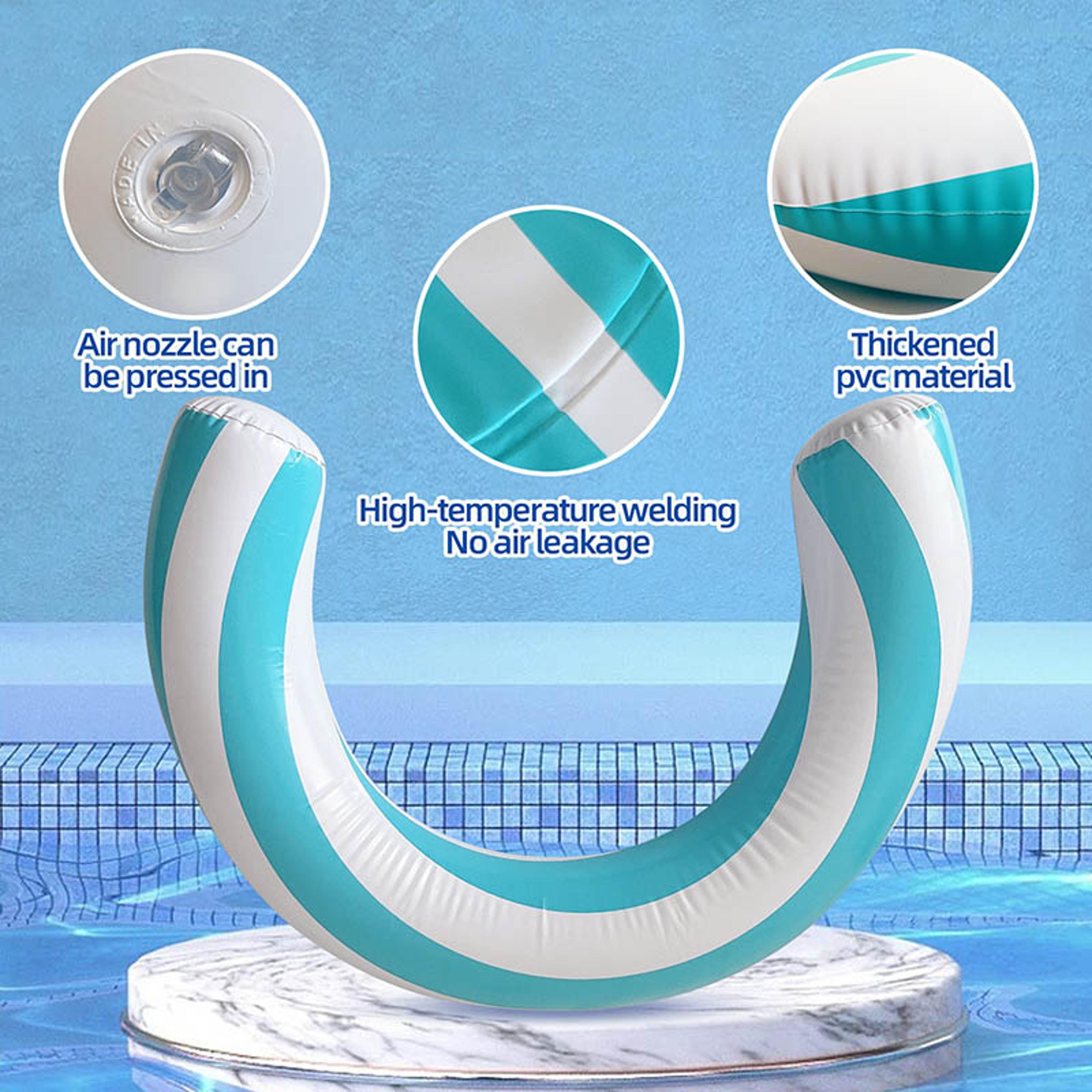 Striped U Shaped Inflatable Swim Ring Pool Float With Comfortable Arch Design 1