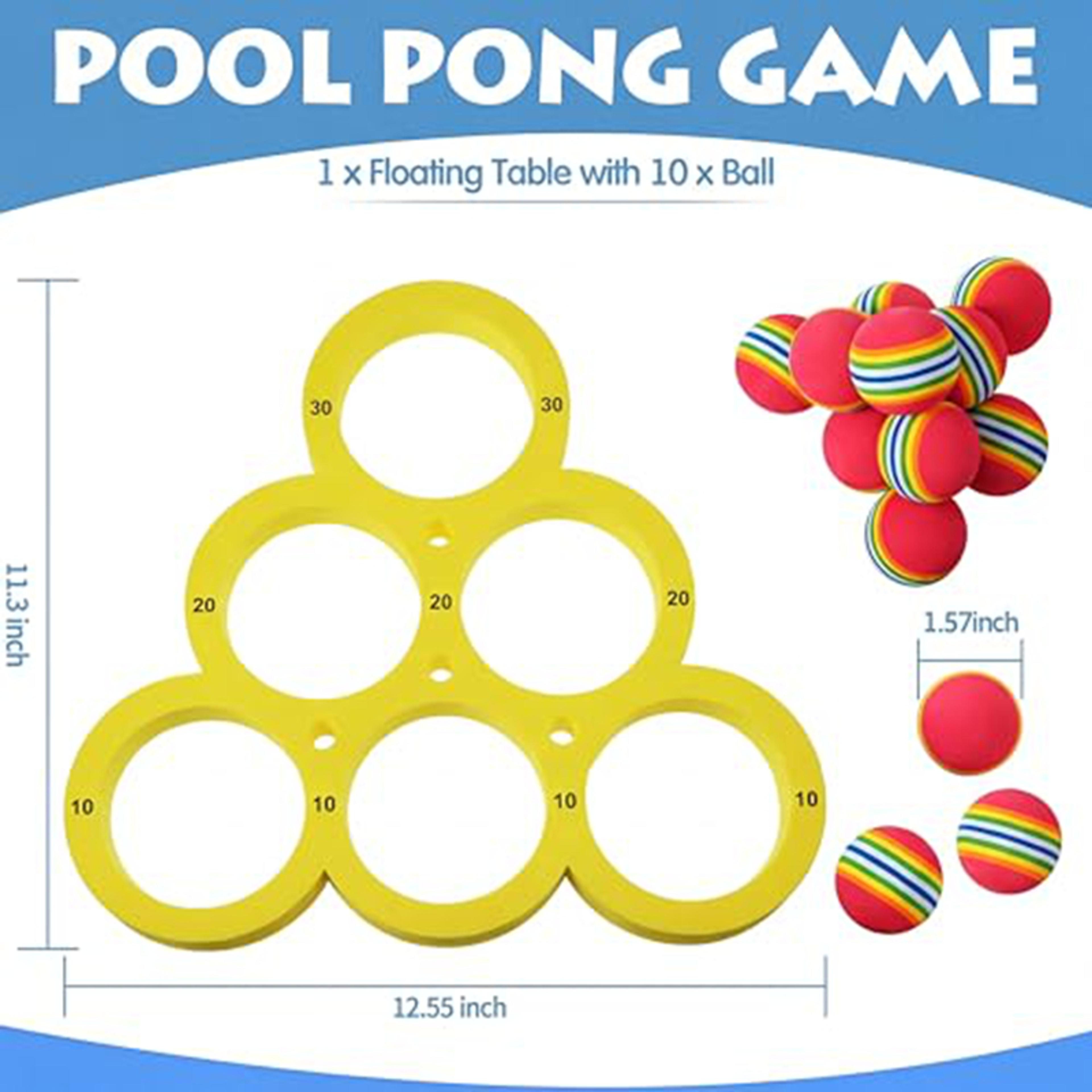 Rainbow Pool Toss Game Set With Floating Balls For Family Pool Fun 4
