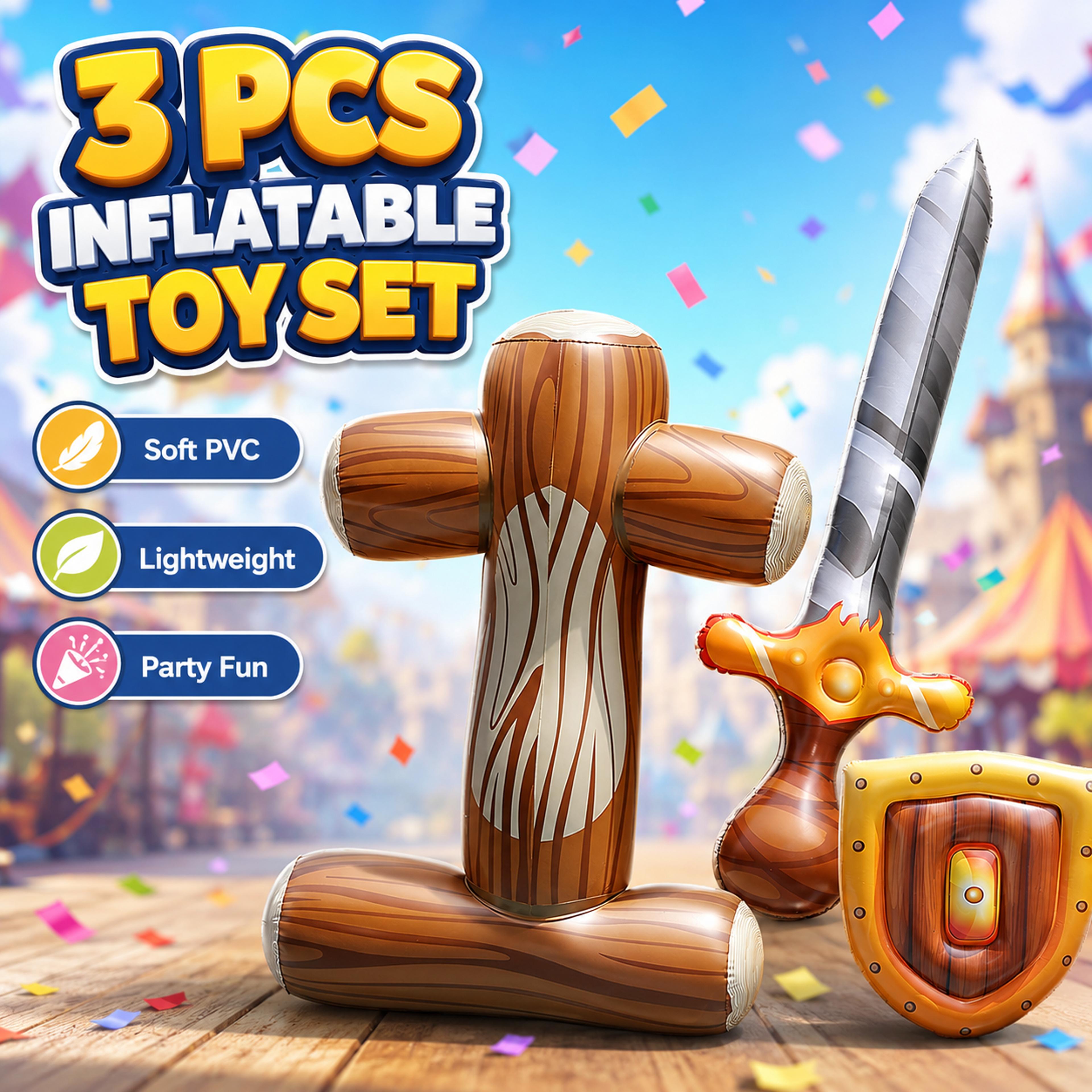 Inflatable Pool Float Joust Battle Set With Sword  Shield For Epic Pool Party Games 1