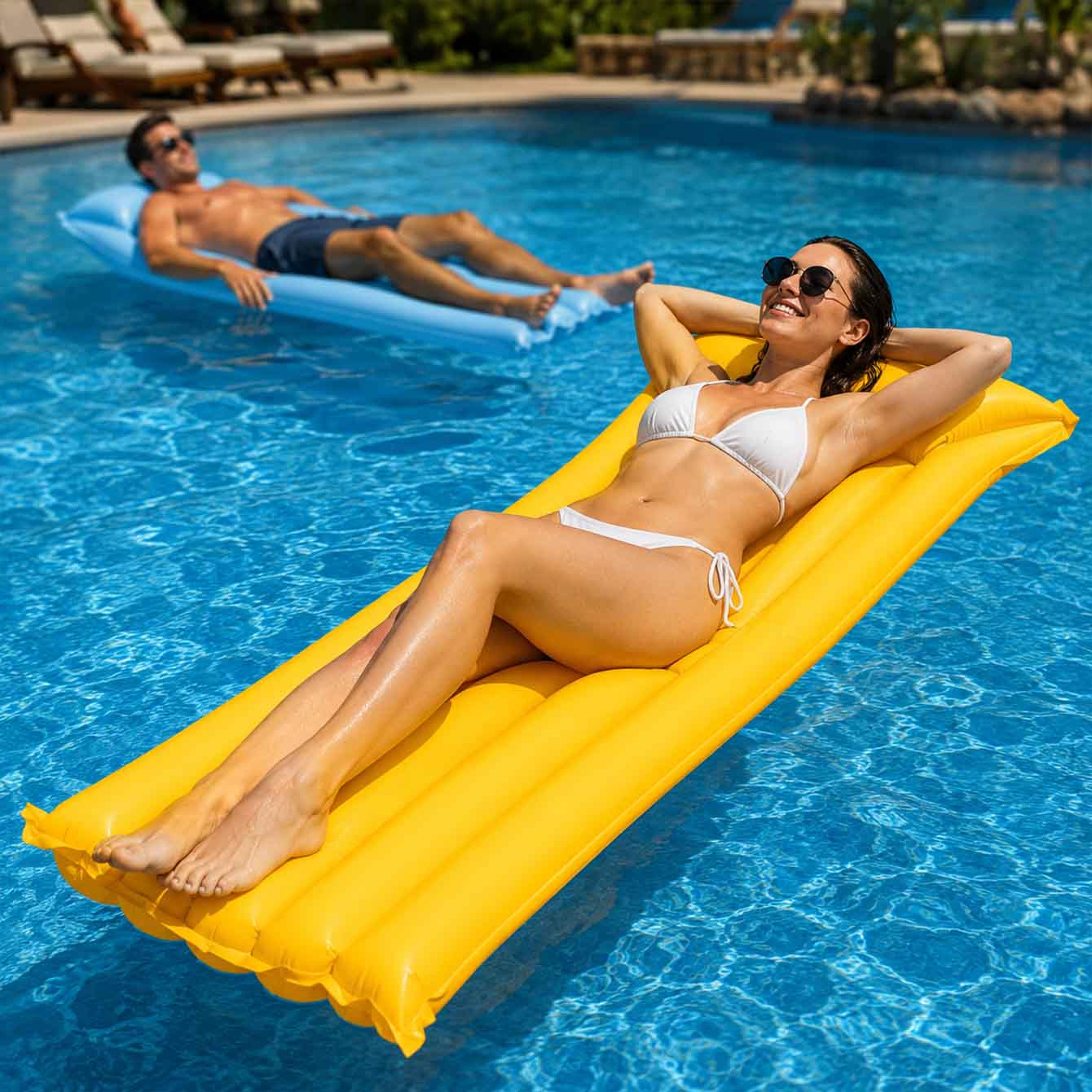 Pool Float Water Hammock Inflatable Pool Lounge Chair For Beach  Swimming 2
