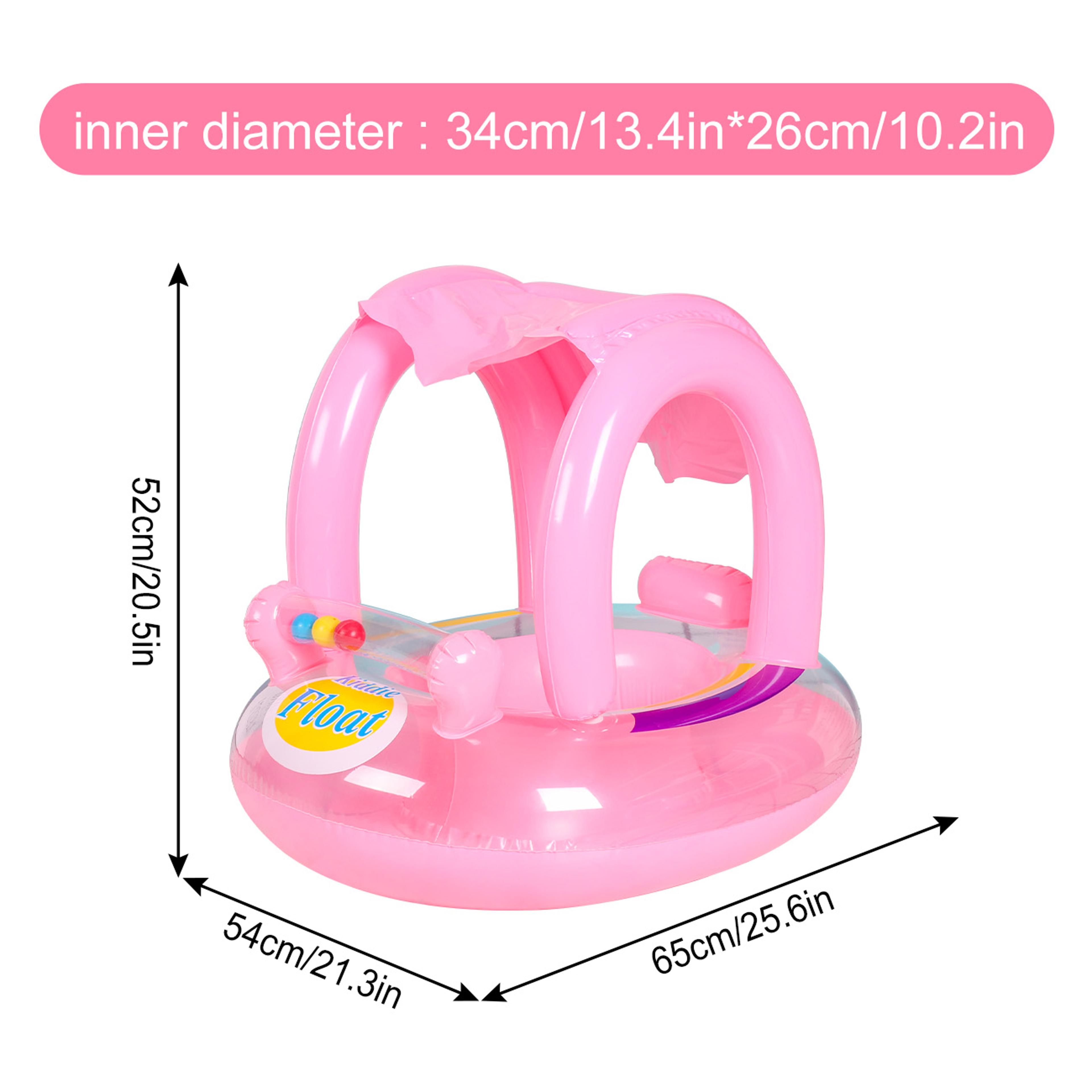 Inflatable Pool Float With Canopy Shade Floating Pool Lounge Chair With Back Support 3