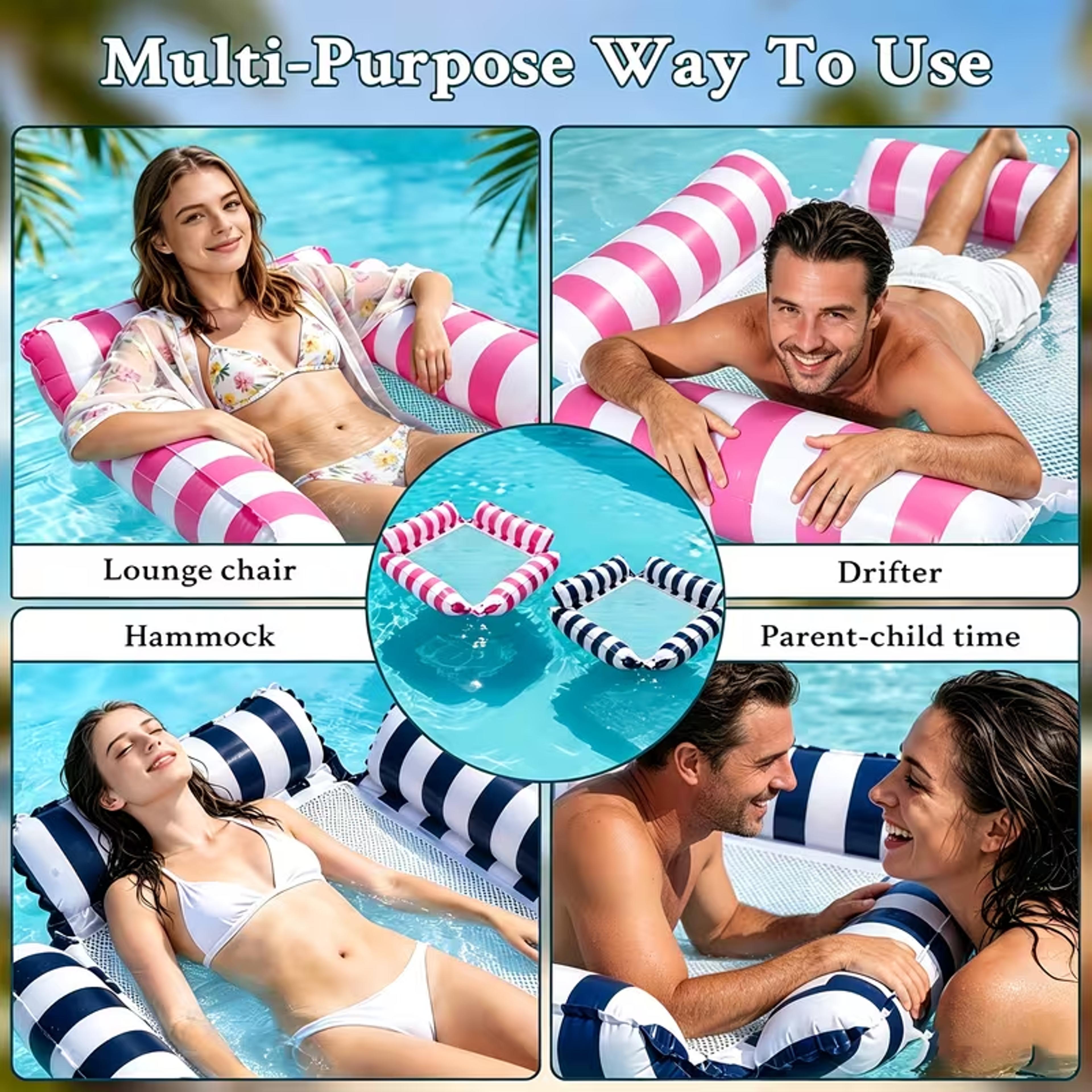 Luxury Pool Hammock Float Inflatable Water Hammock Recliner For Pool Lake  Beach Relaxation 3