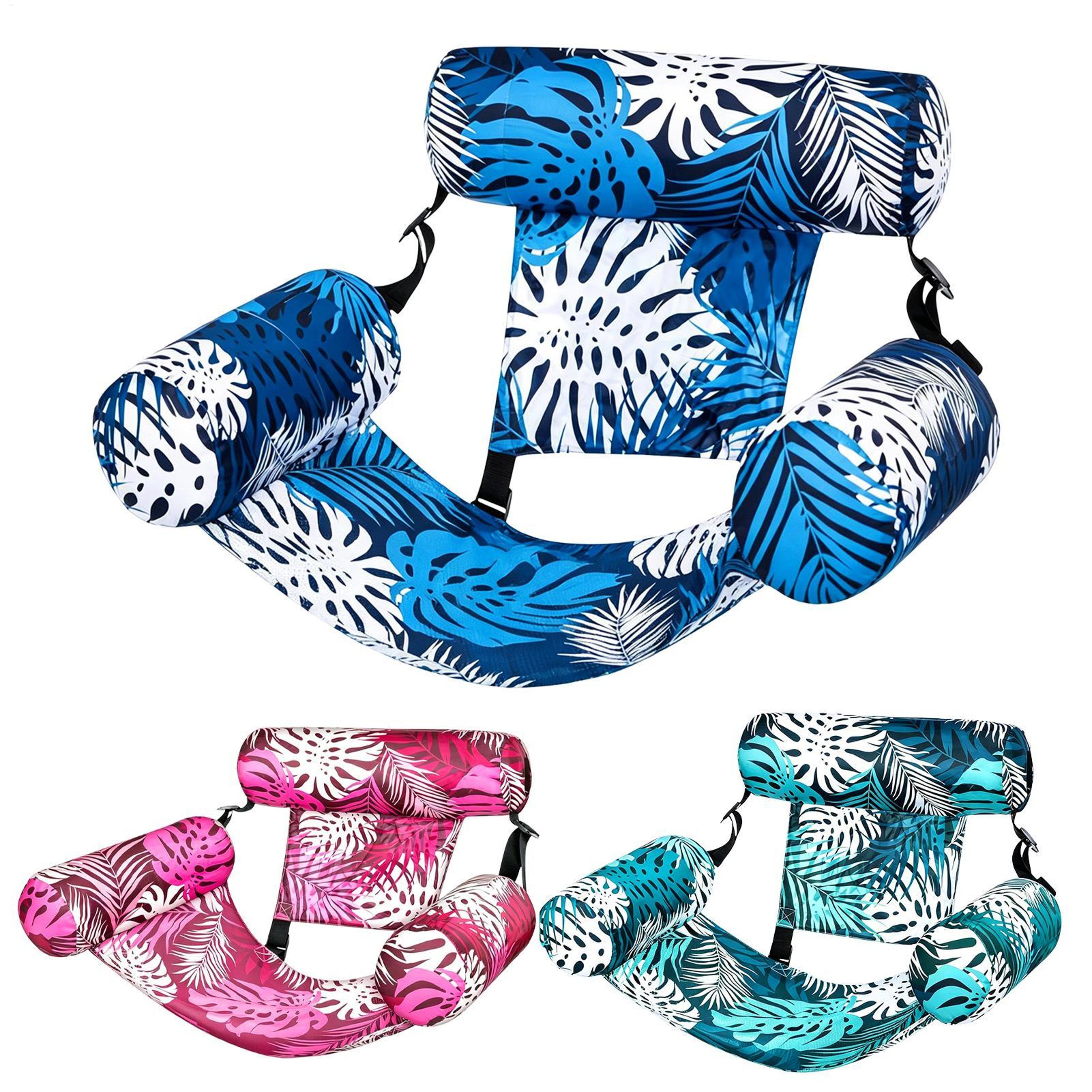 Luxury Pool Chair Float Inflatable Water Hammock PVC Pool Lounger With Armrests For Adults 0