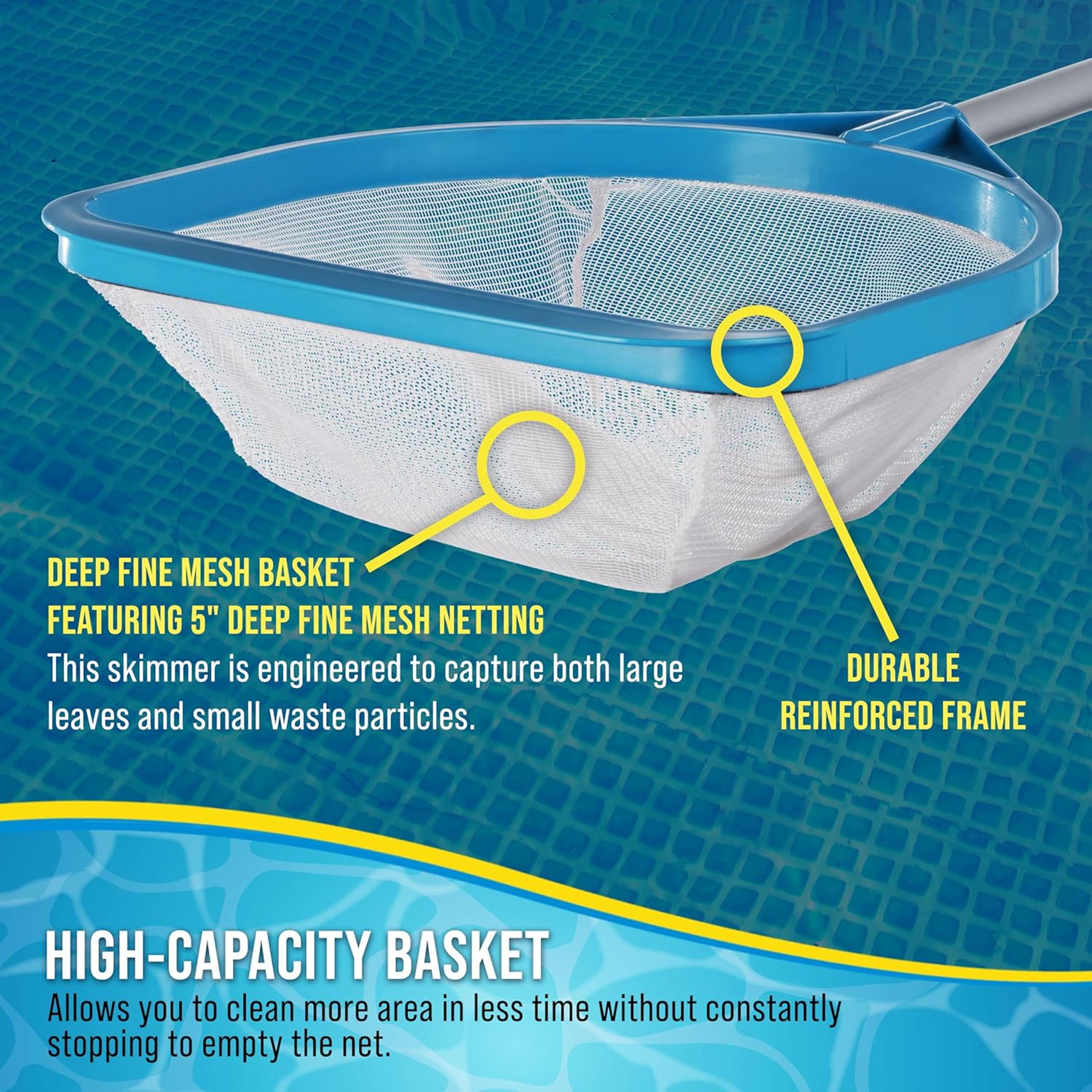 Fine Mesh Pool Skimmer Net With Pole For Pool Spa  Pond Cleaning 2