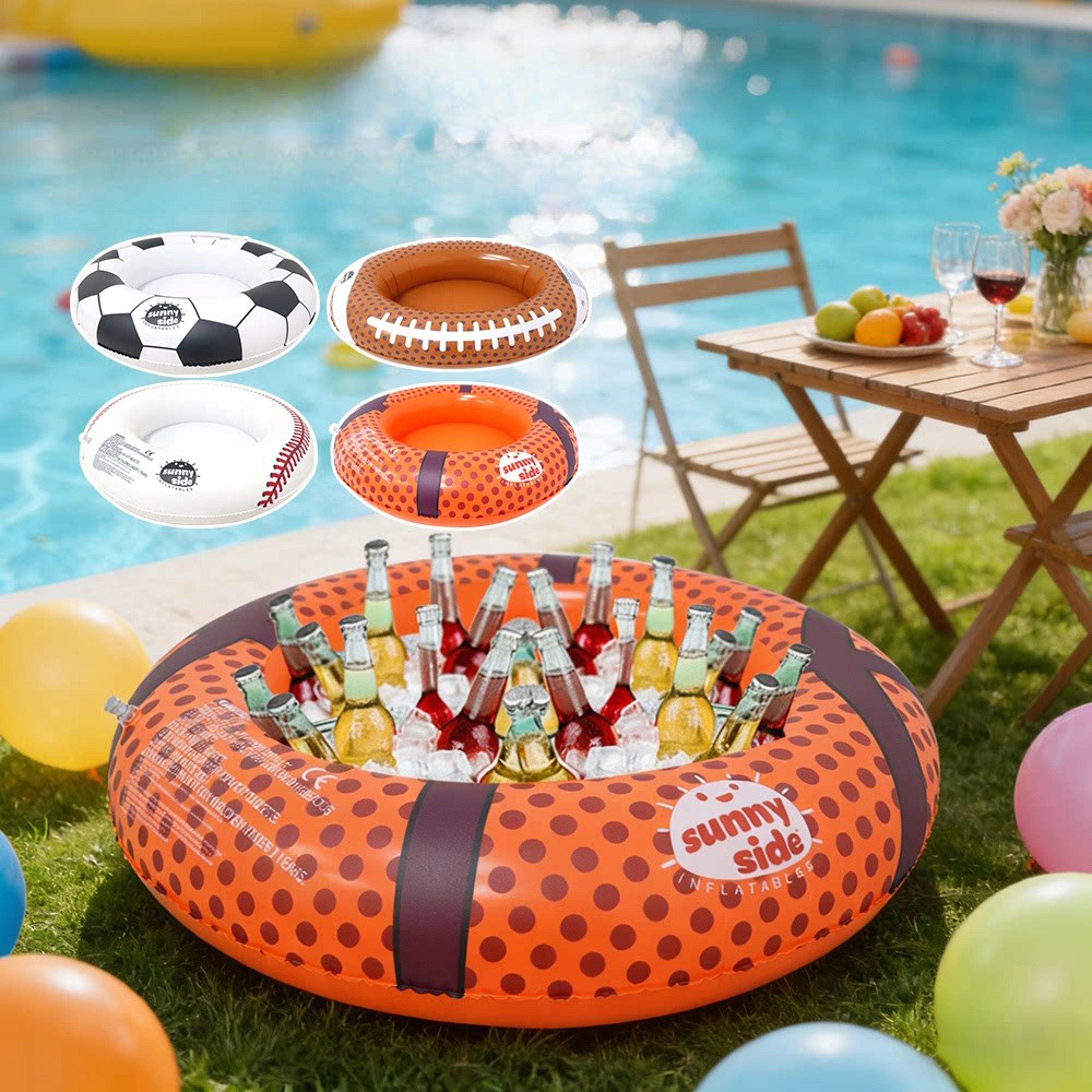 Inflatable Floating Tray With Cup Holders Pool Drink Holder For Pool Parties Beach  Hot Tub 1