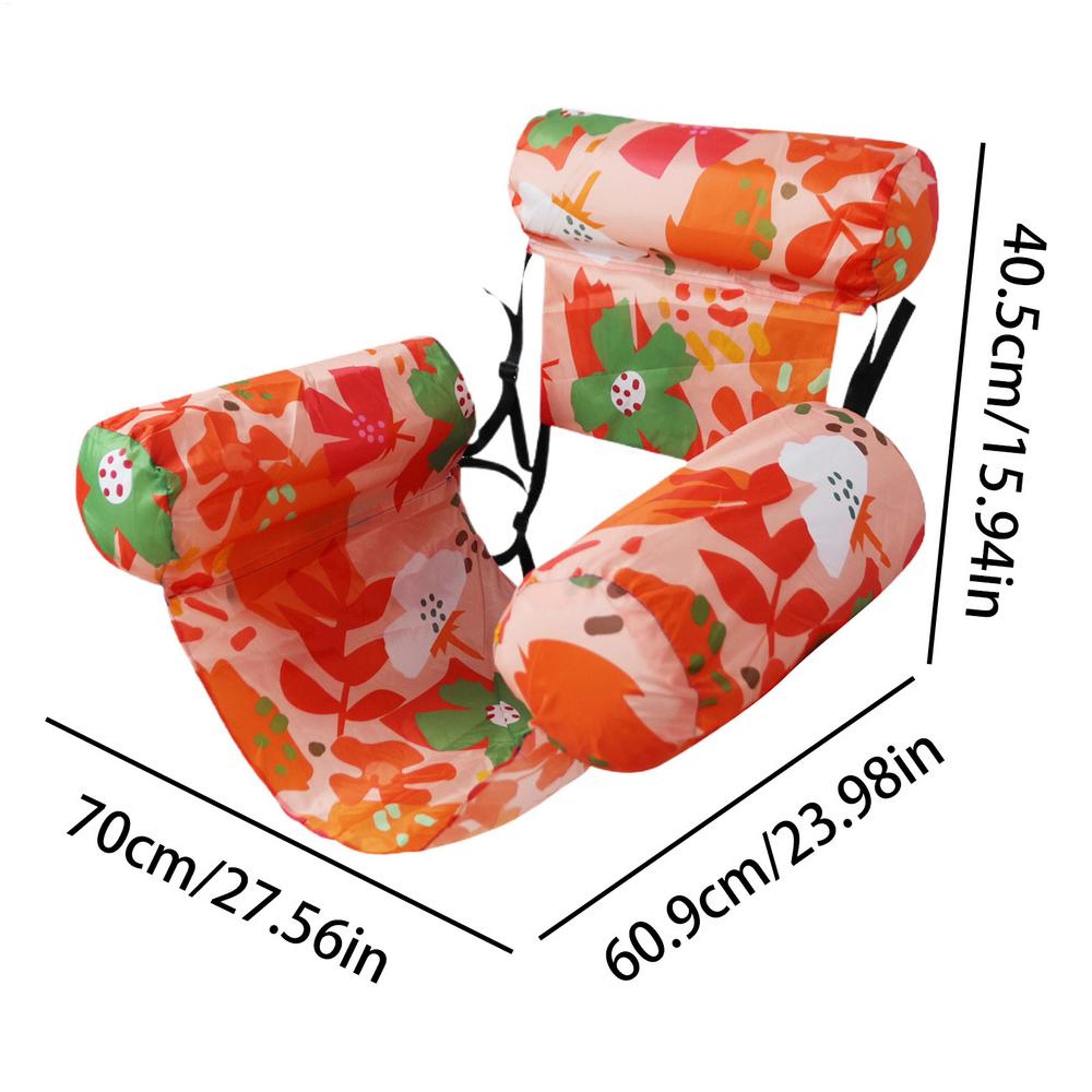 Inflatable Pool Float Lounger With Backrest  Mesh Seat Foldable Water Hammock Pool Recliner 6