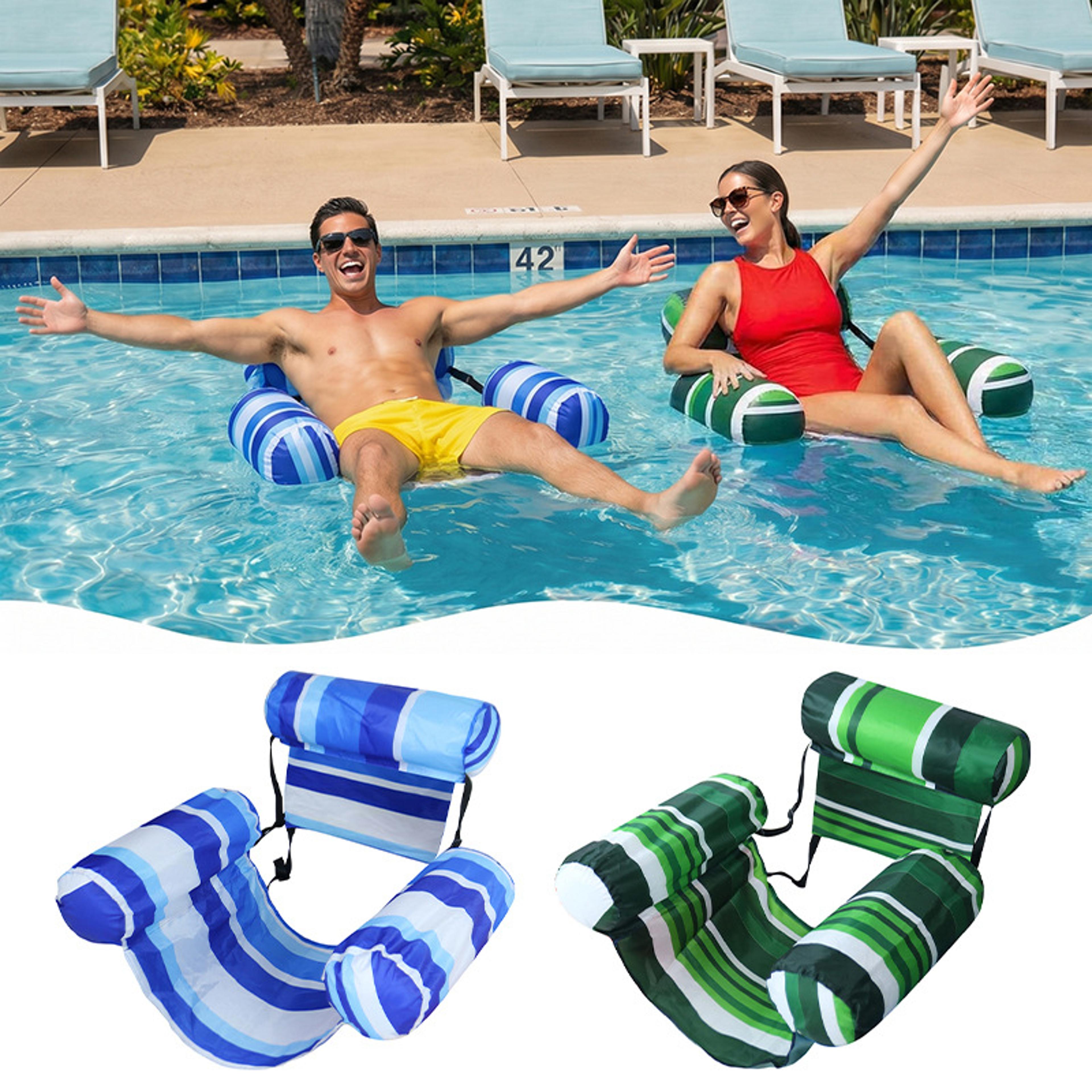 Luxury Inflatable Pool Float Floating Hammock Lounge Chair With Backrest 3
