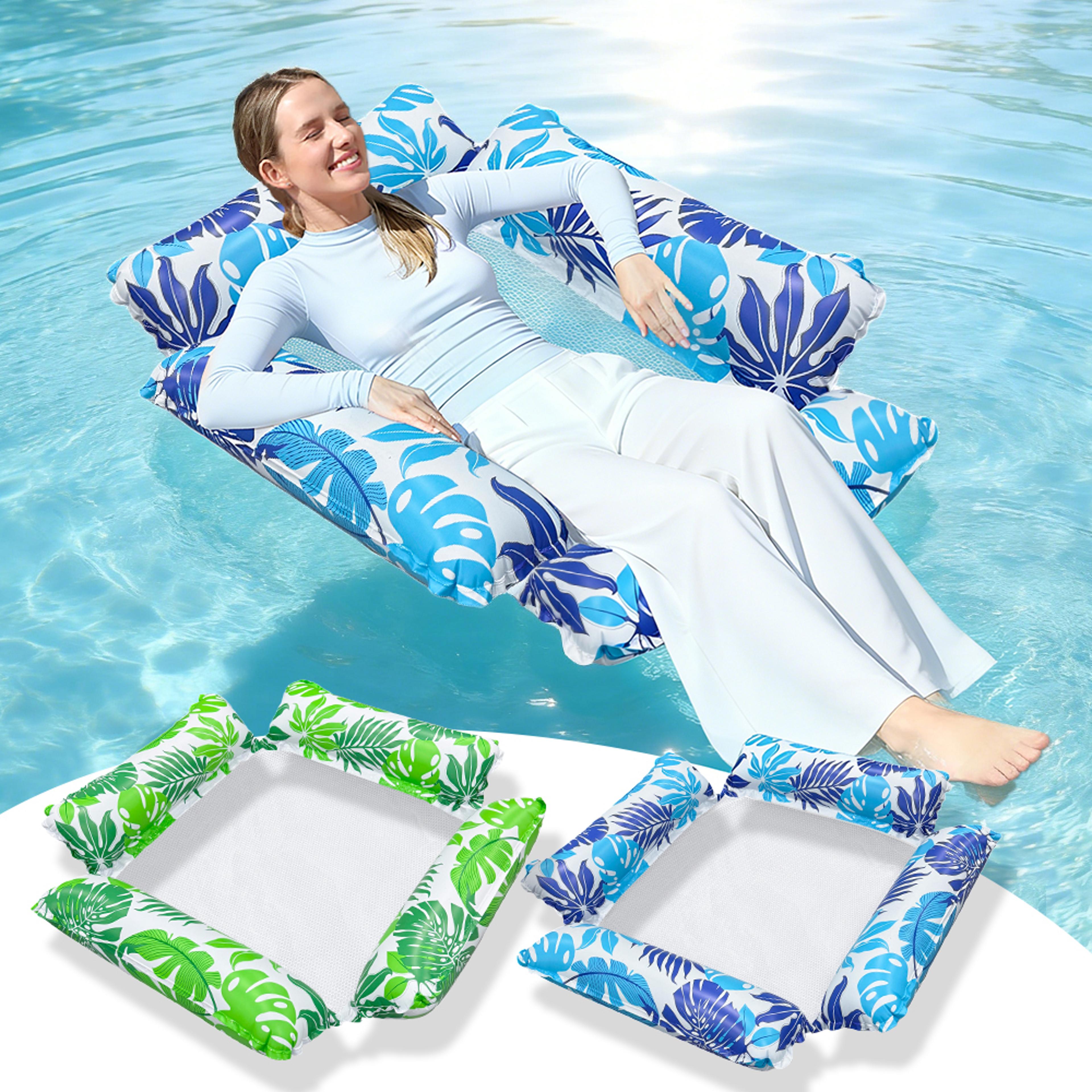 Inflatable Pool Float Hammock For Adults Foldable Floating Water Lounge Chair 0