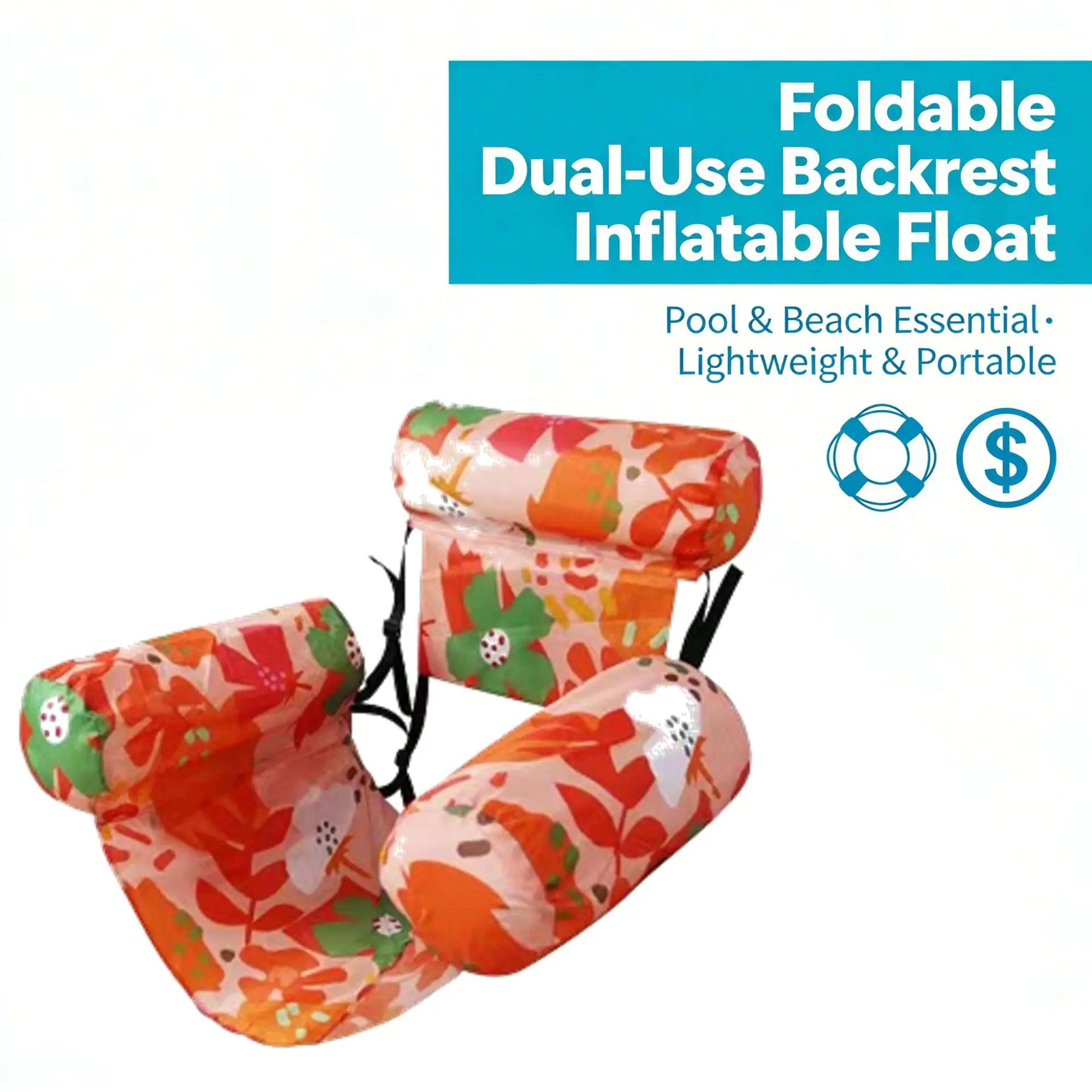 Portable Pool Float Chair Foldable Inflatable Pool Lounger For Adults Beach  Lake Relaxation 5