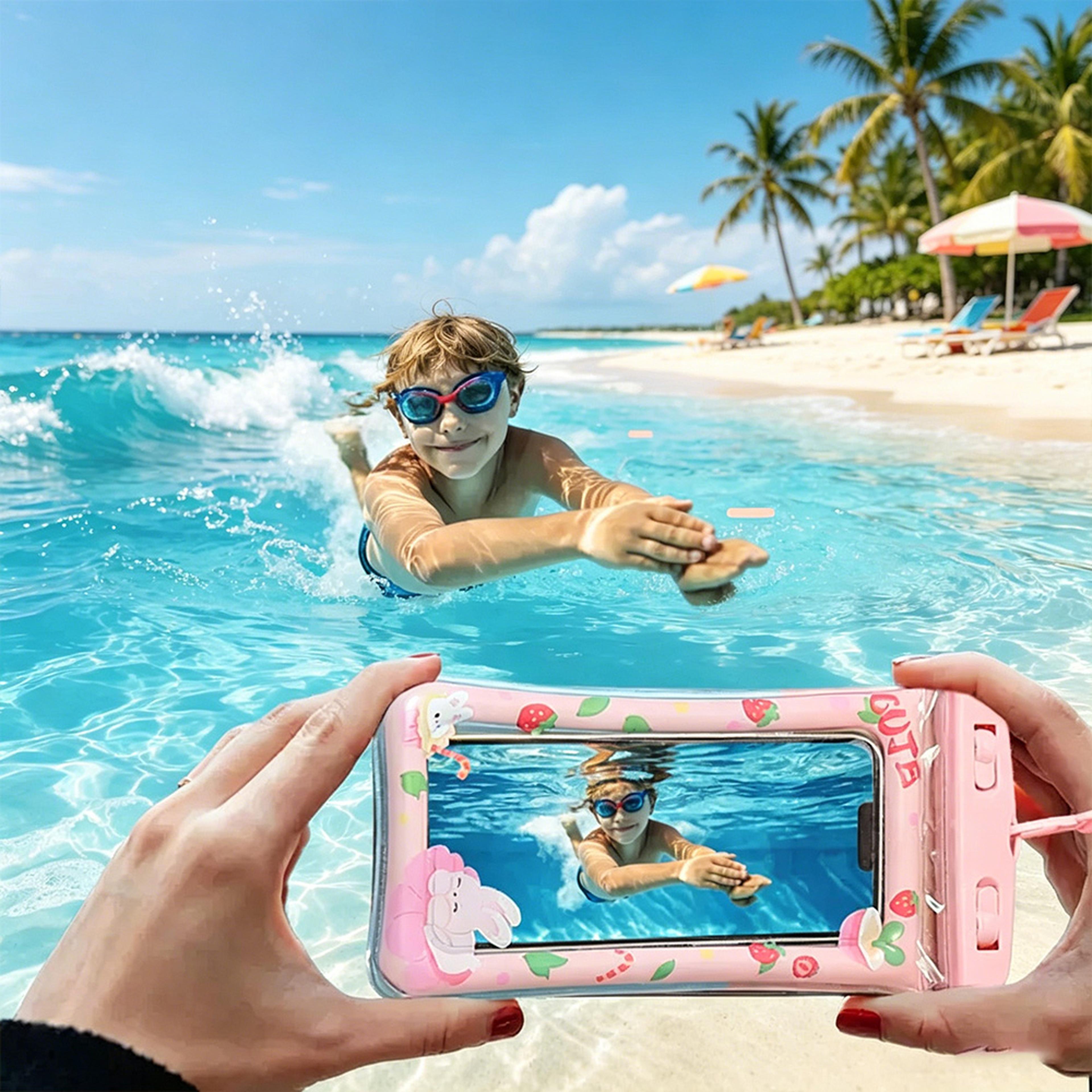 Floating Waterproof Phone Pouch With Touch Screen Dry Bag  Lanyard For Beach Swimming  Snorkeling 2