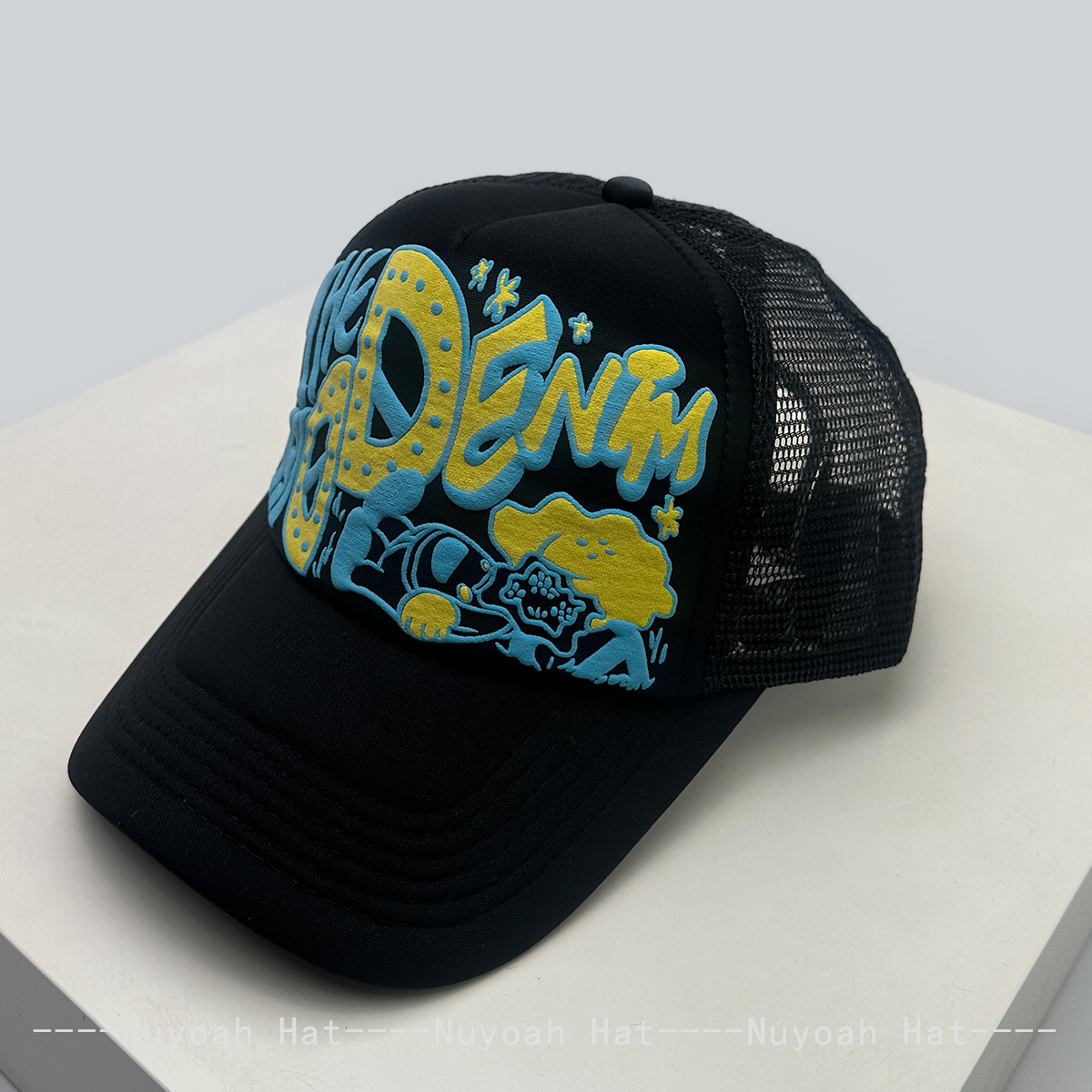 Letter Trucker Hat Breathable Baseball Cap With Color Block Mesh Design 2
