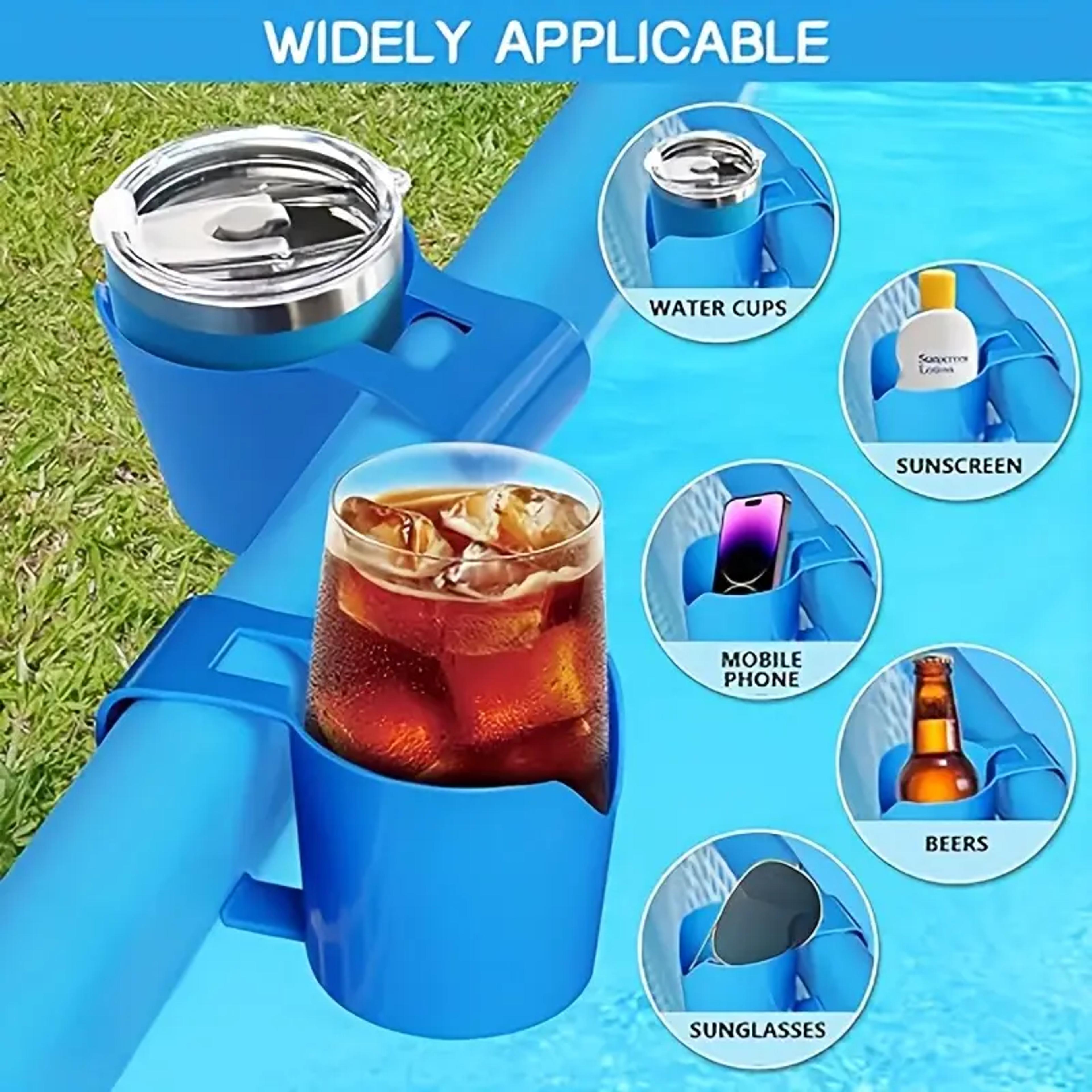Heavy Duty Poolside Cup Holder No Drill Pool Drink Holder  Hanging Organizer For Hot Tubs 0