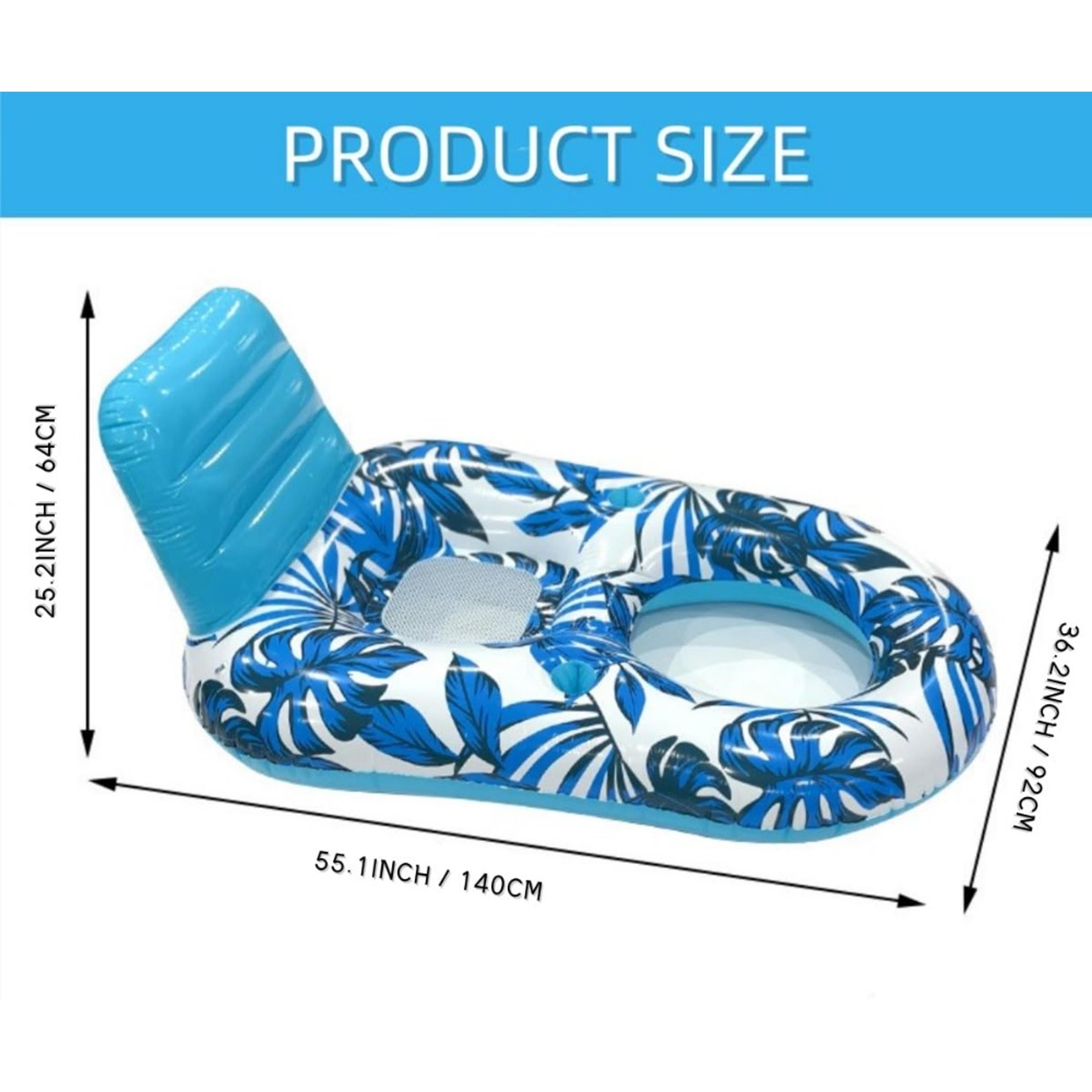 Inflatable Pool Float Lounge Chair With Cup Holder  Backrest For Pool Lake  Beach 1