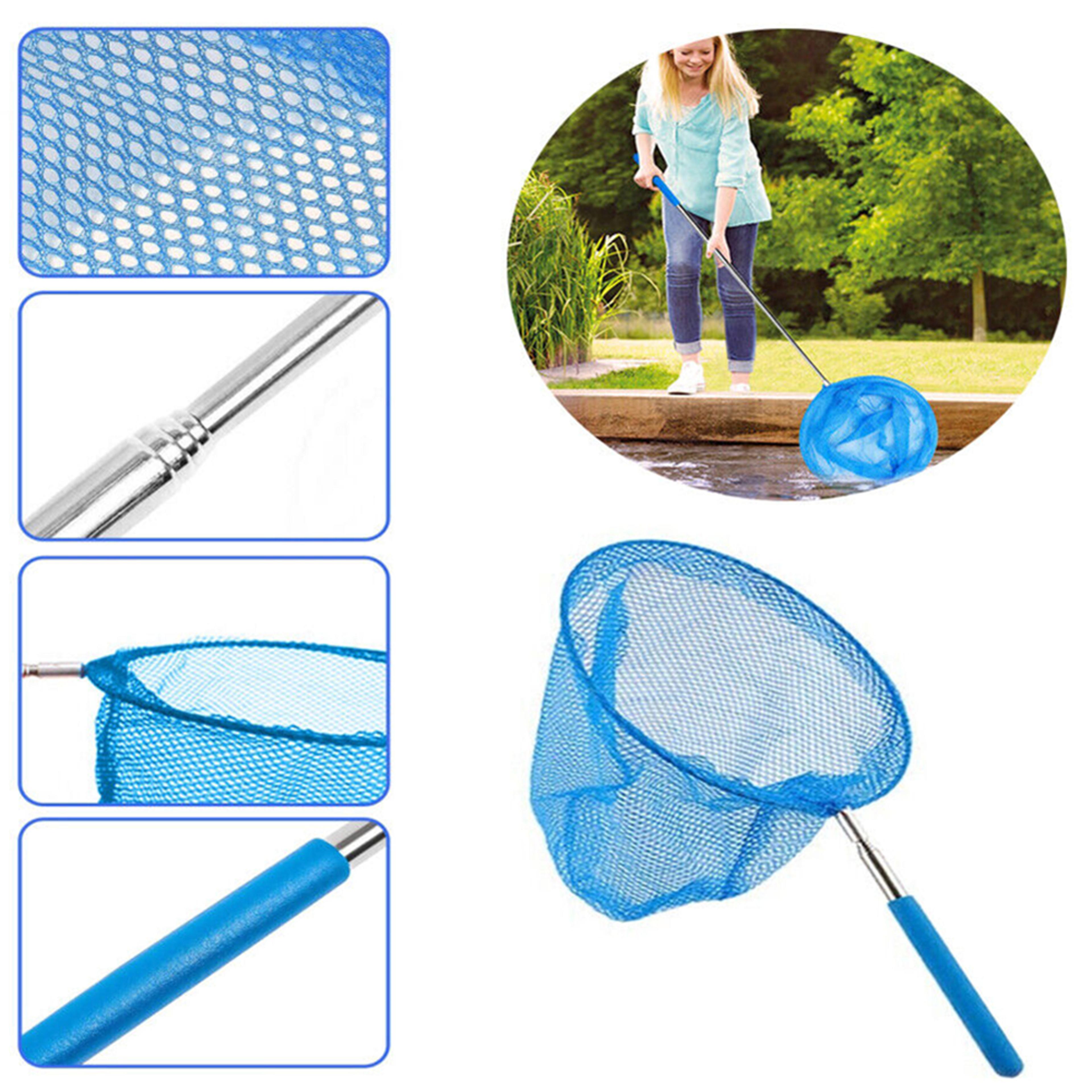 telescopic pool skimmer net with stainless steel handle heavy duty pool leaf rake cleaner