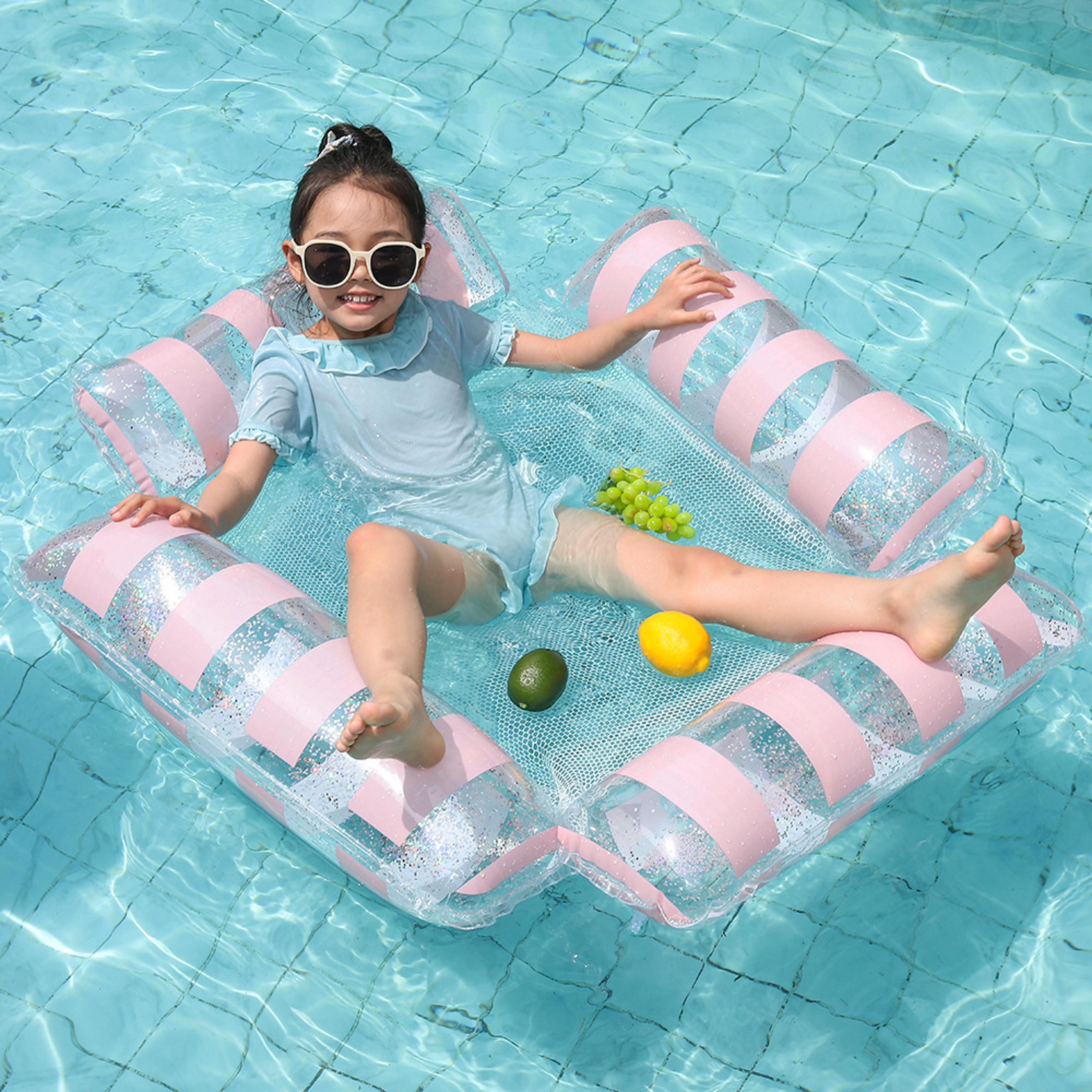 Foldable Inflatable Water Hammock Pool Float Lounge Chair With Backrest For Pool  Beach Relaxation 1