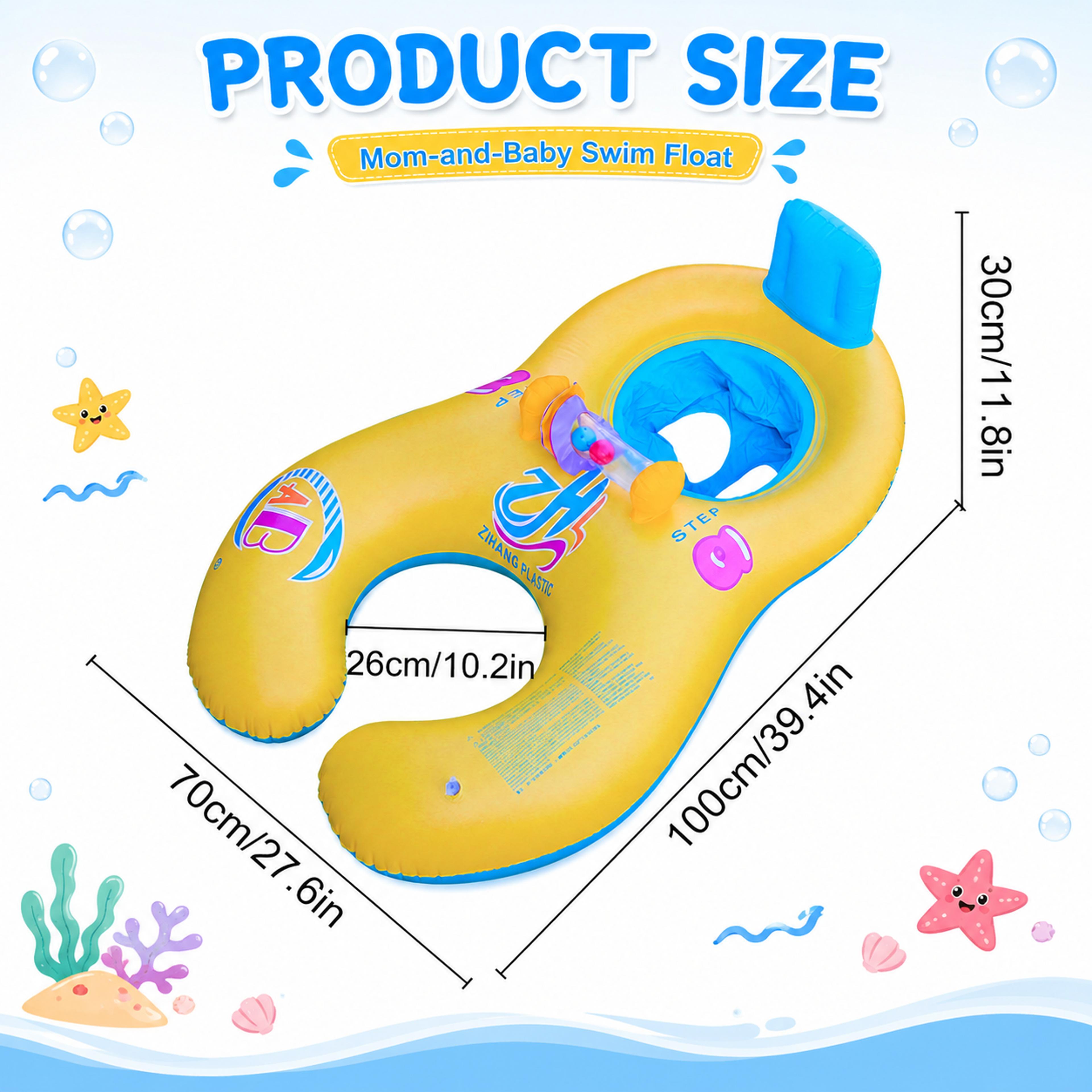 Parent  Baby Pool Float With Backrest Inflatable Baby Swim Seat For Pool  Beach Fun 6