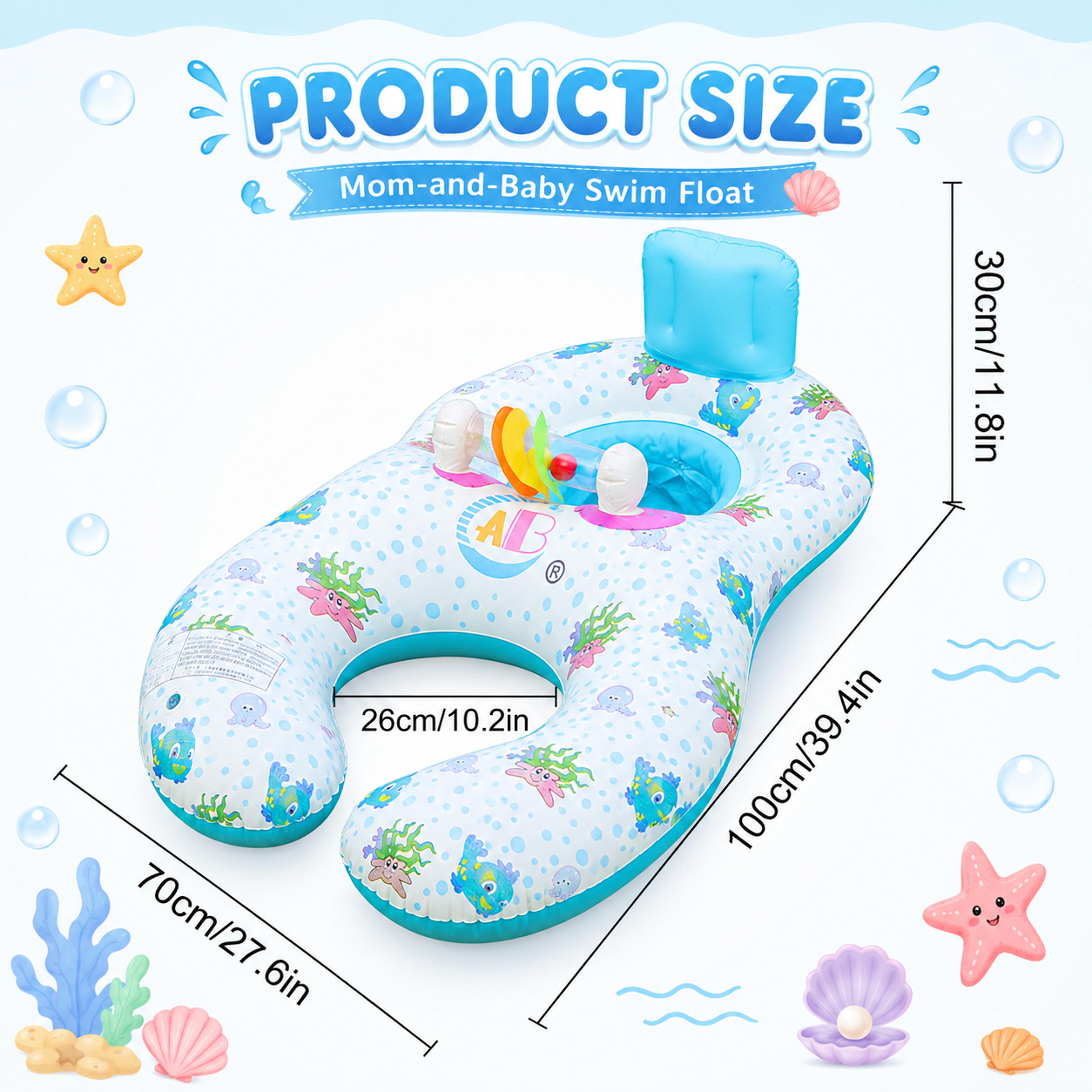 Parent  Baby Pool Float With Backrest Inflatable Baby Swim Seat For Pool  Beach Fun 7