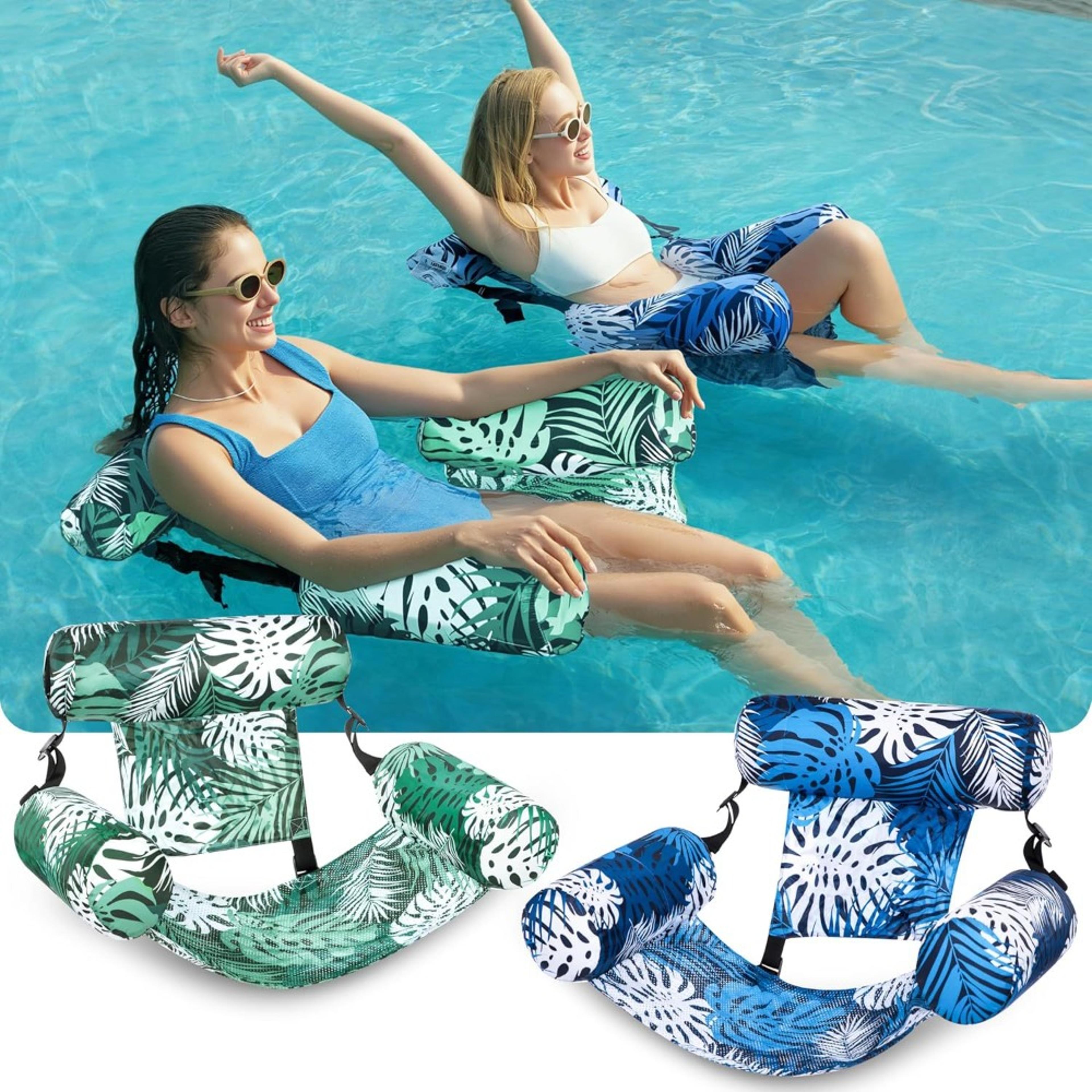 ComfortFloat Inflatable Pool Chair With Backrest And Armrests For Adults 0