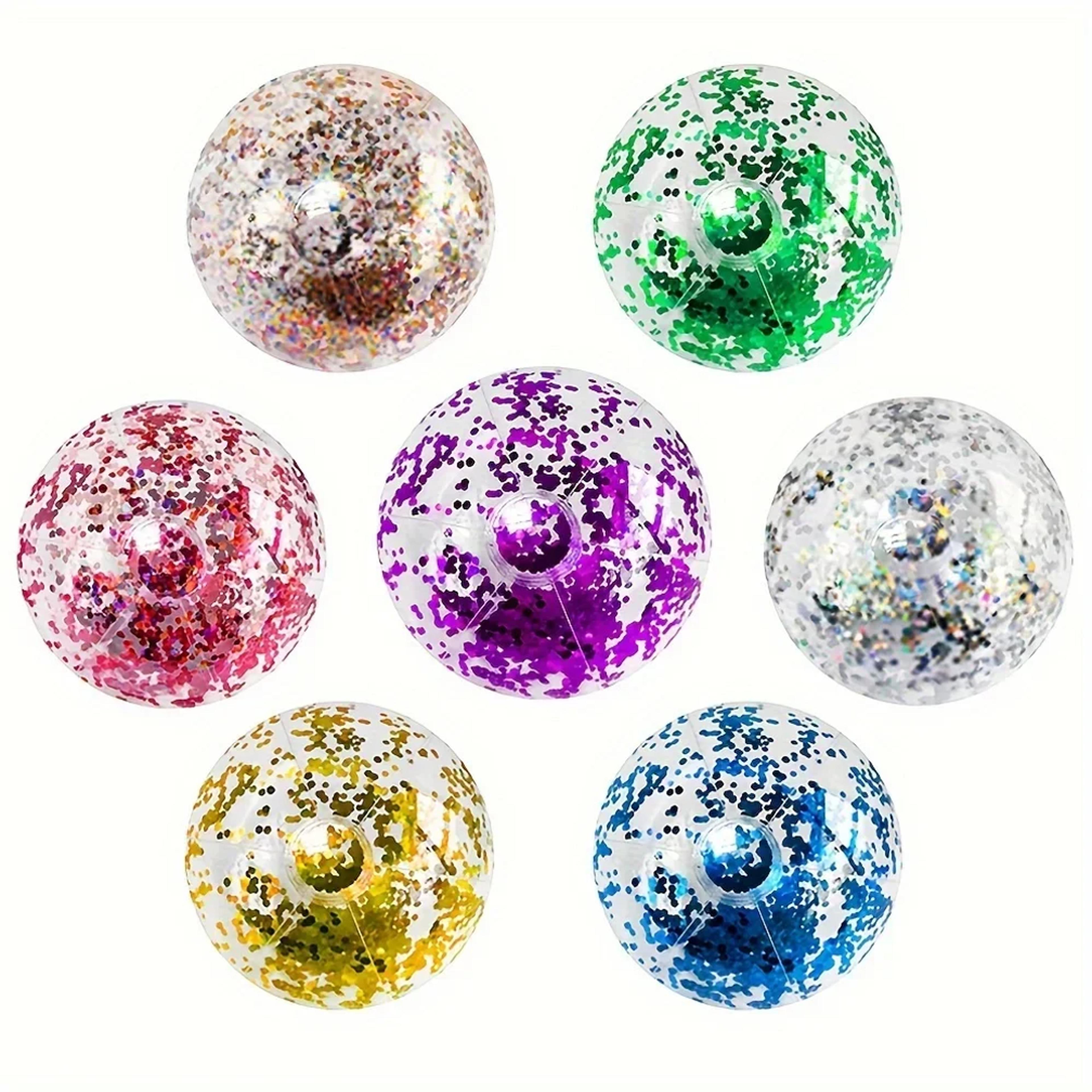 Sparkle Inflatable Beach Ball For Pool Parties Clear Glitter Beach Ball PVC Summer Water Toy 0