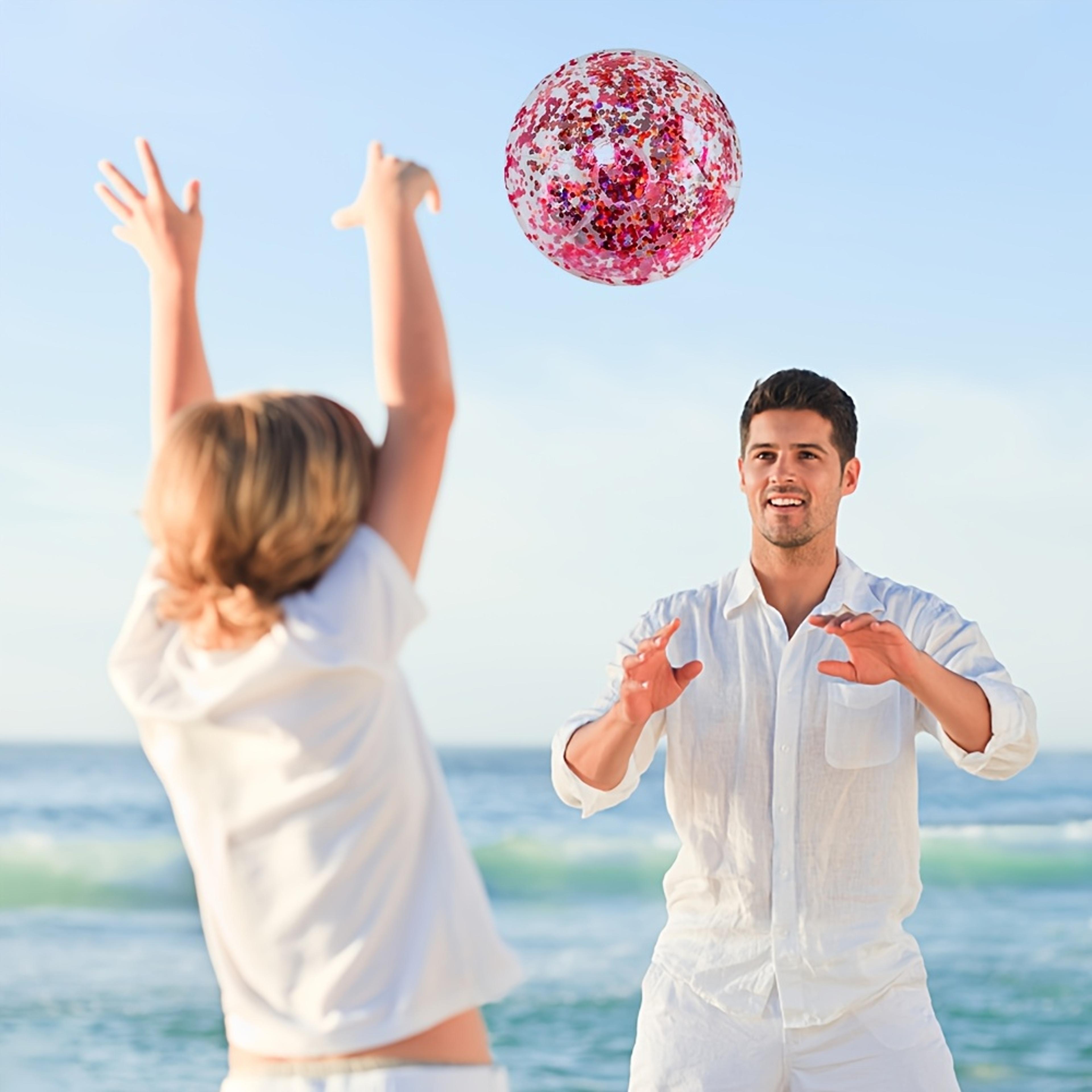 Sparkle Inflatable Beach Ball For Pool Parties Clear Glitter Beach Ball PVC Summer Water Toy 4