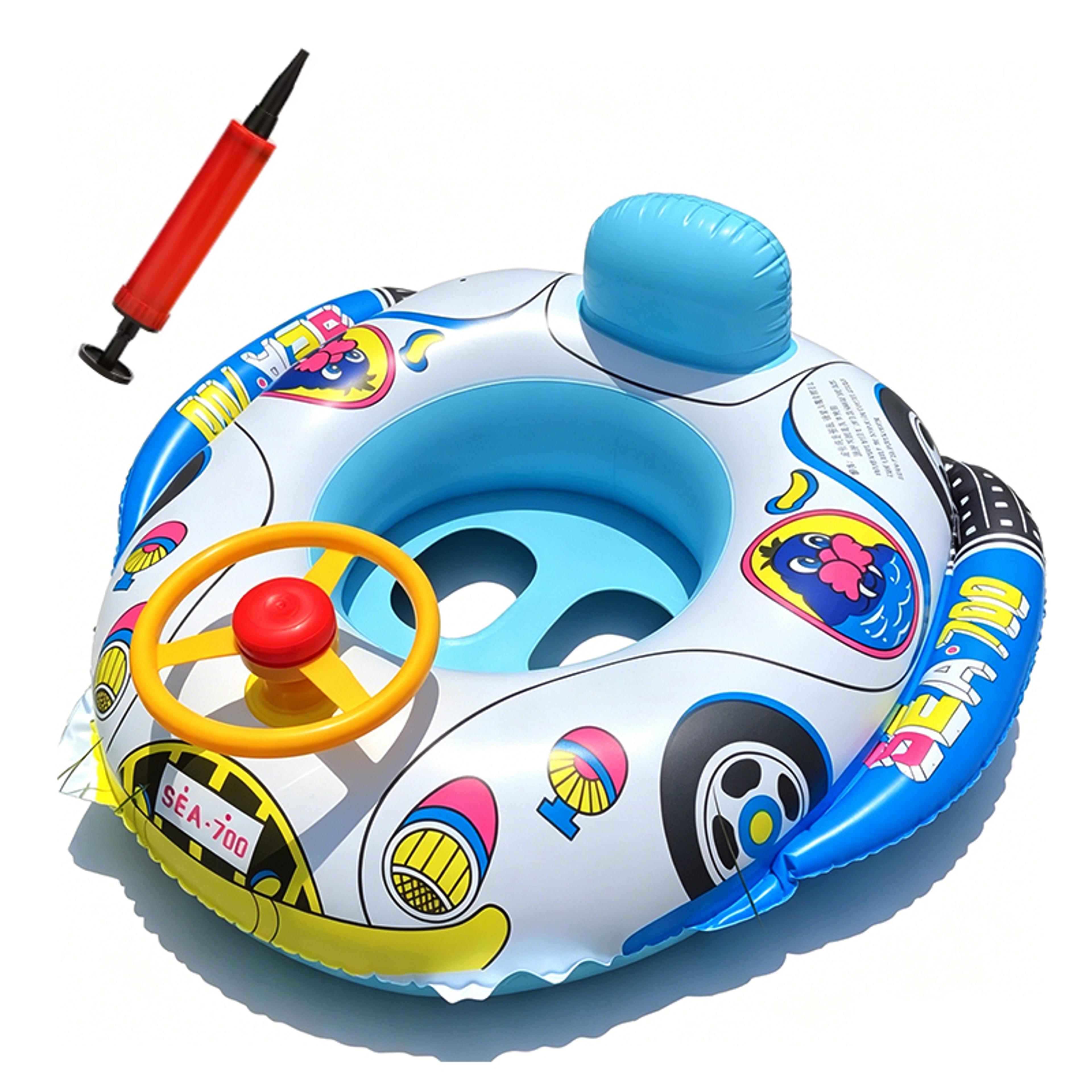 SkyRide Baby Pool Float Airplane Swim Ring With Pump For Toddlers 1