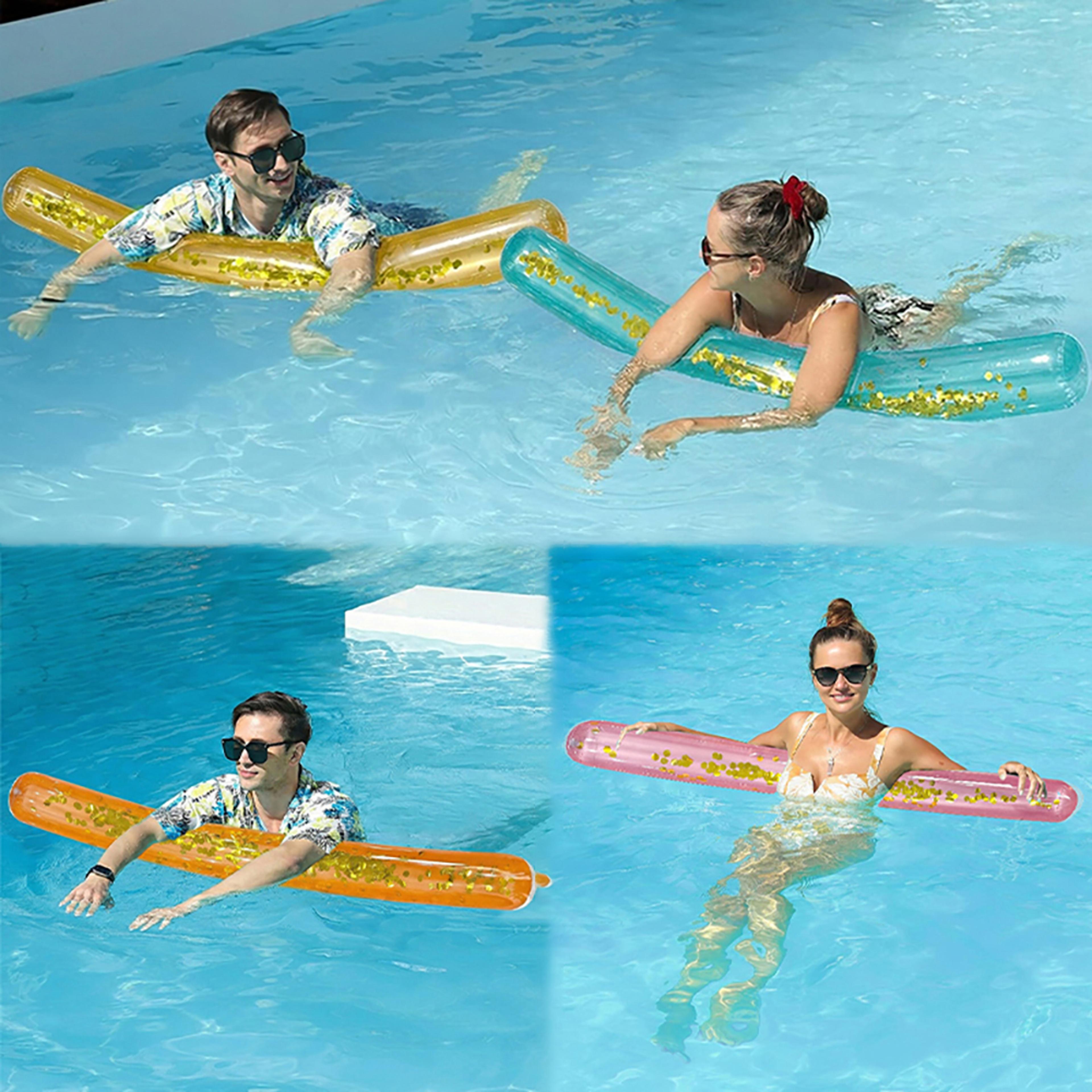 Glitter Inflatable Pool Noodle Floating Swim Stick For Beach Pool  Water Fun 3