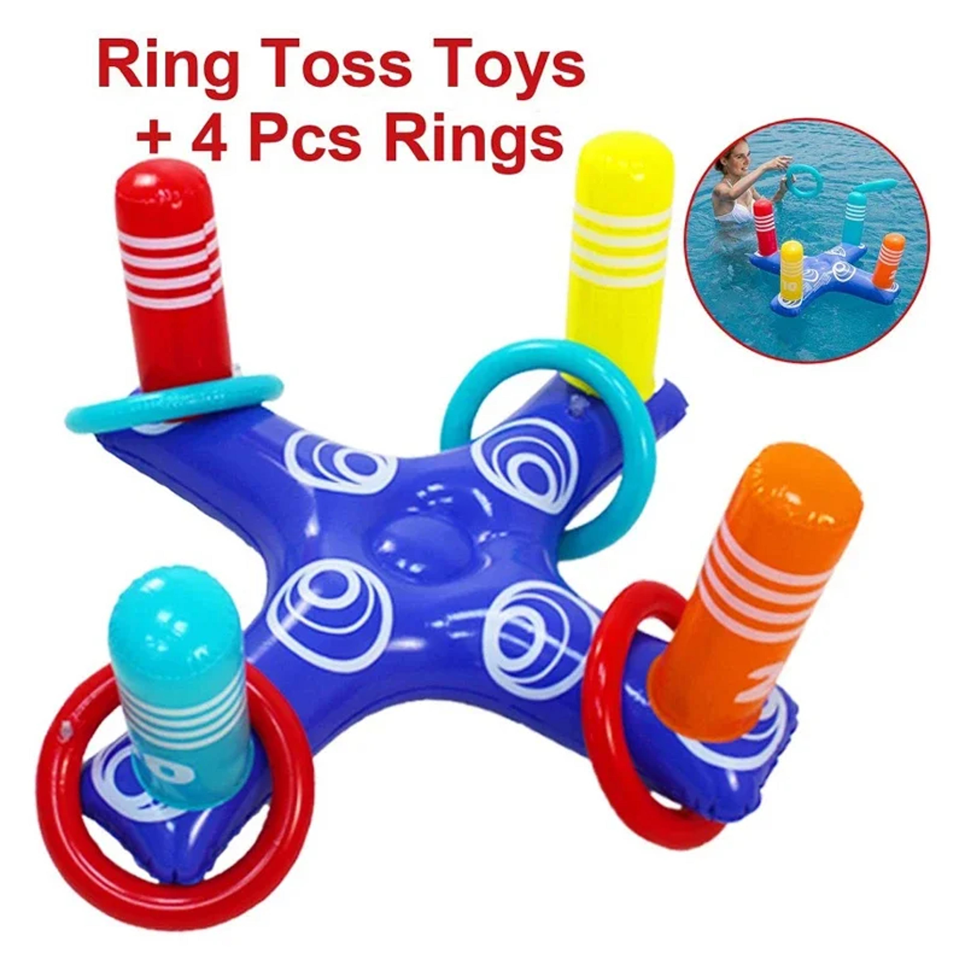 Inflatable Pool Ring Toss Game With Floating Rings For Kids  Adults Pool Party Fun 1