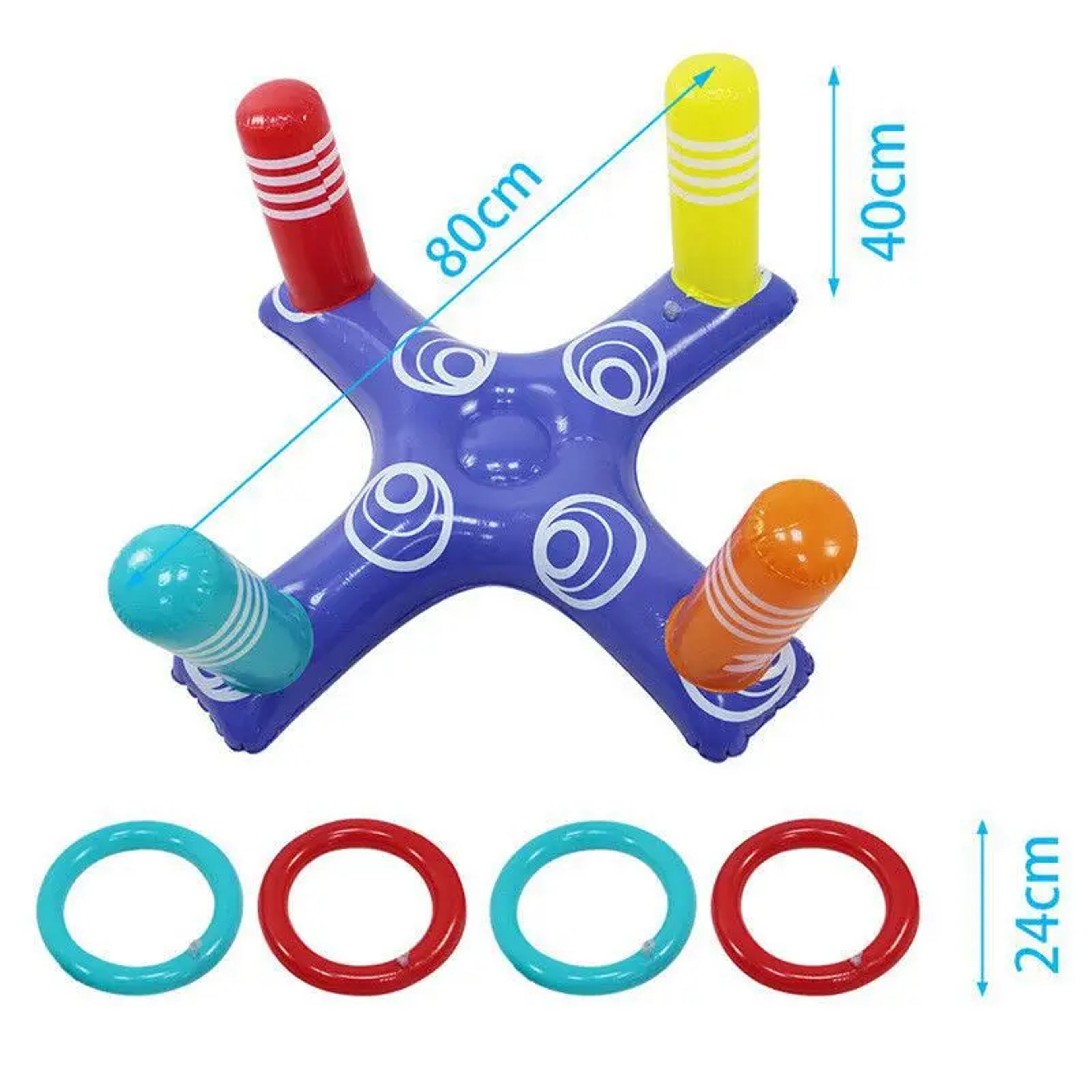 Inflatable Pool Ring Toss Game With Floating Rings For Kids  Adults Pool Party Fun 4