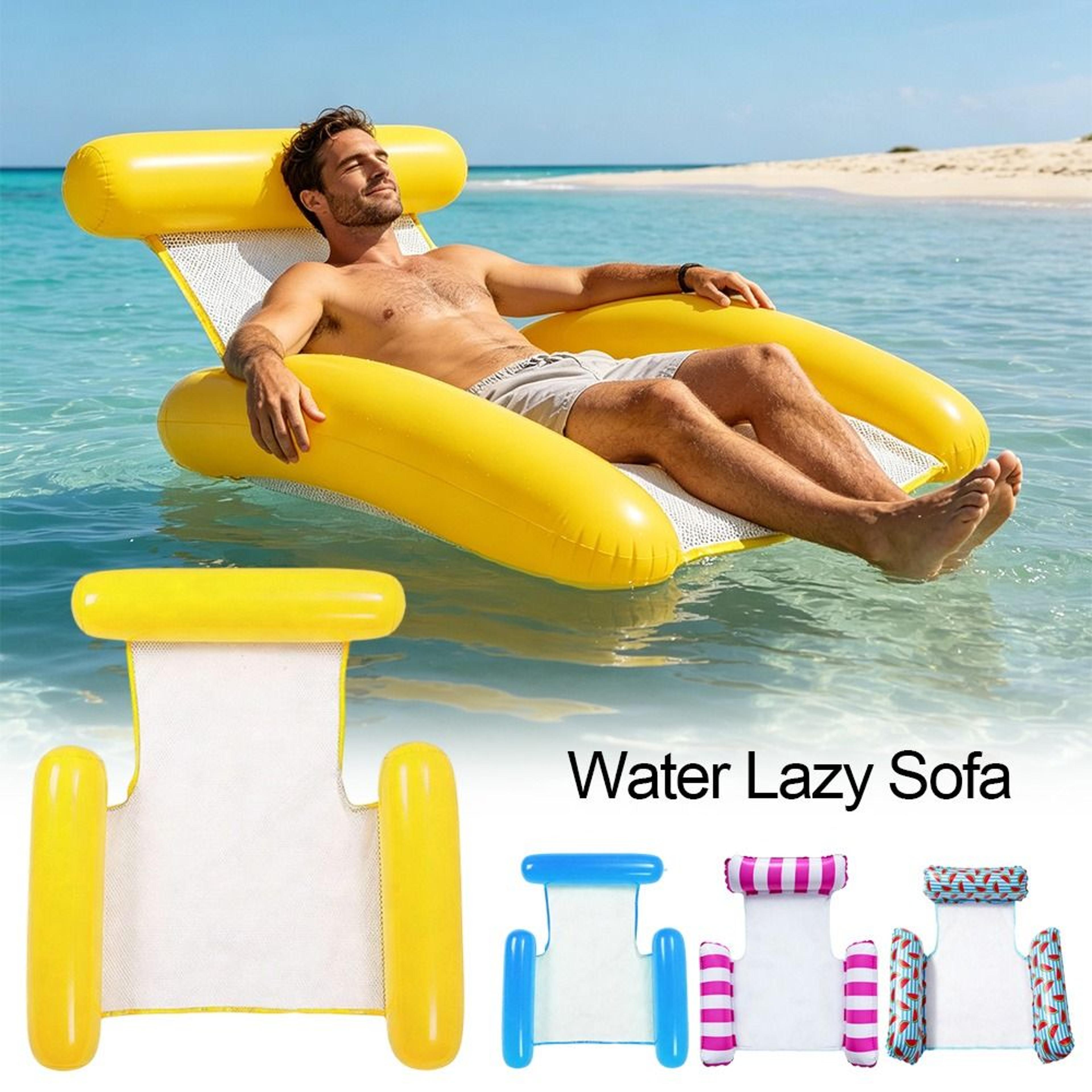 Portable Inflatable Water Hammock Mesh Pool Float With Backrest For Ultimate Summer Relaxation 0
