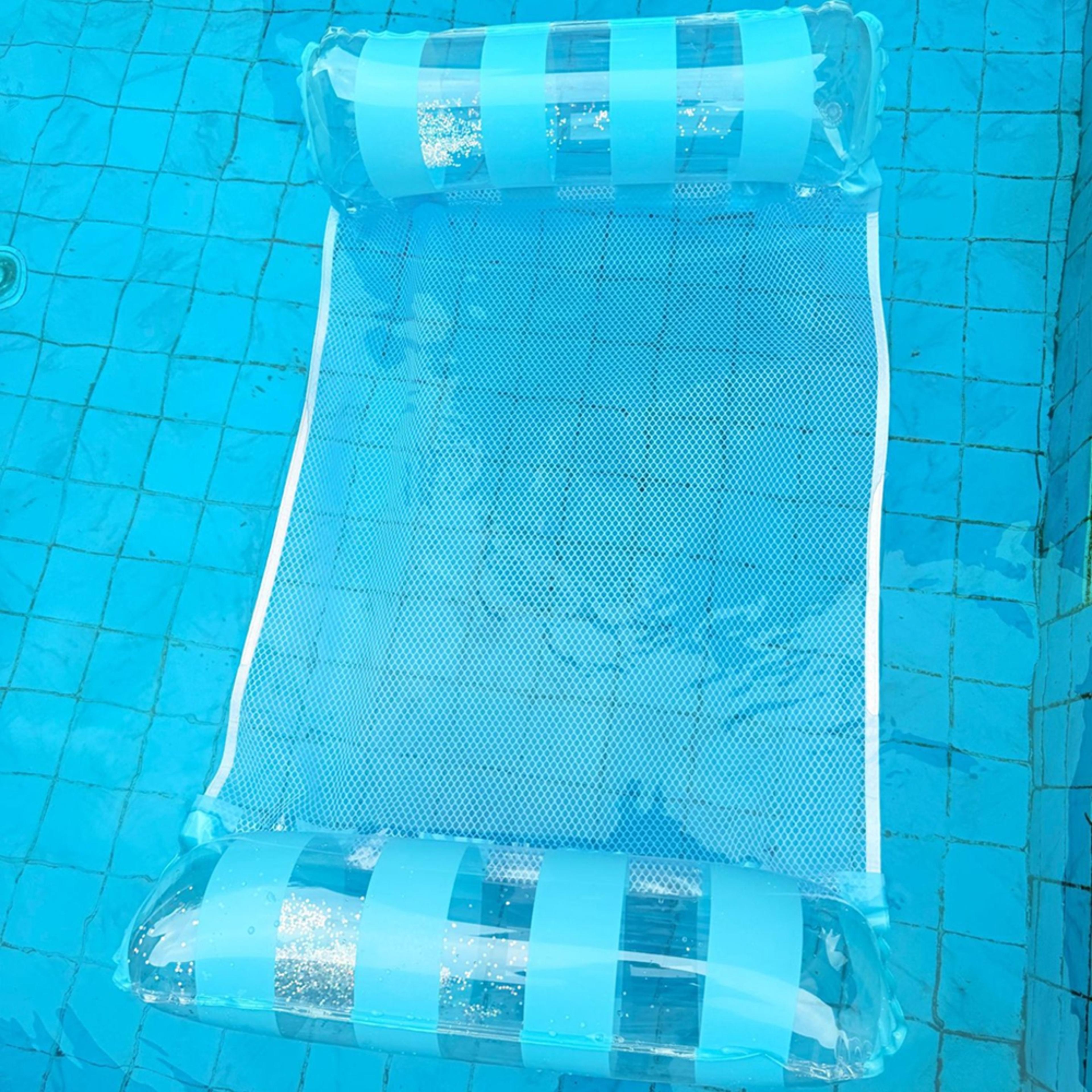 Inflatable Pool Float Hammock With Cooling Mesh Seat For Pool Lake  River Relaxation 2