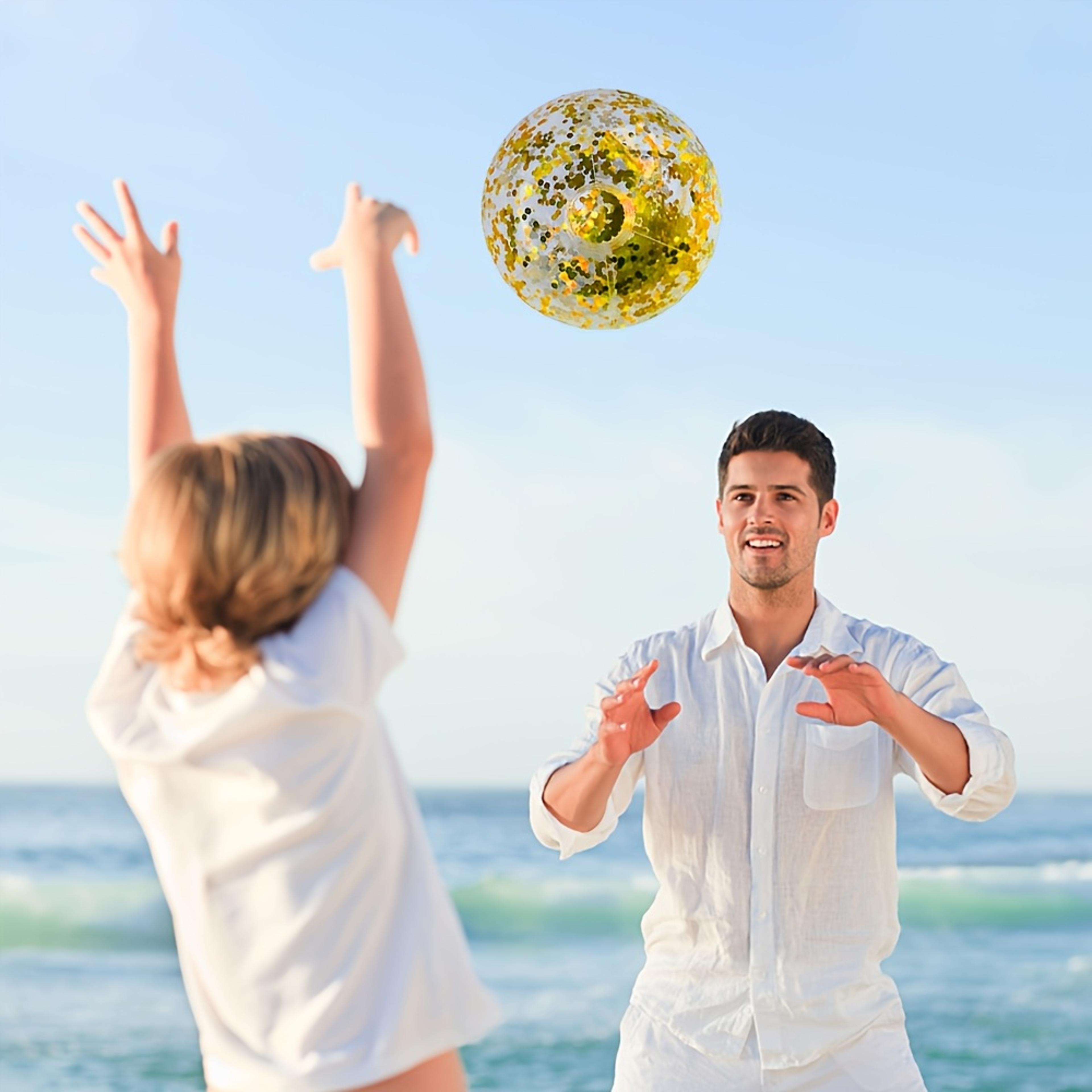SparkleSplash Inflatable Beach Ball Transparent Glitter Beach Ball For Pool Parties  Summer Fun 4