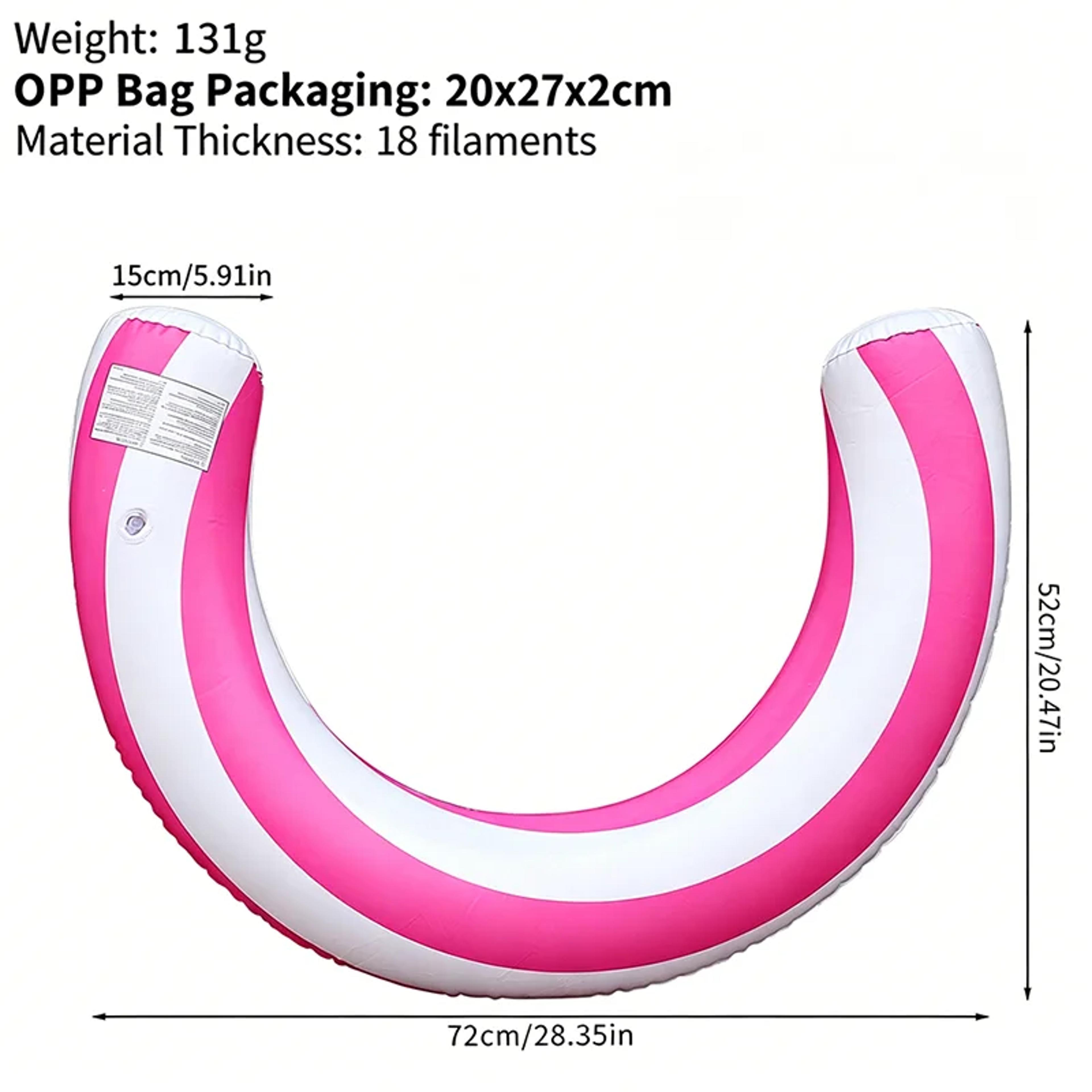 Premium U Shaped Inflatable Pool Float For Adults Striped PVC Swimming Pool Float Lounge 7