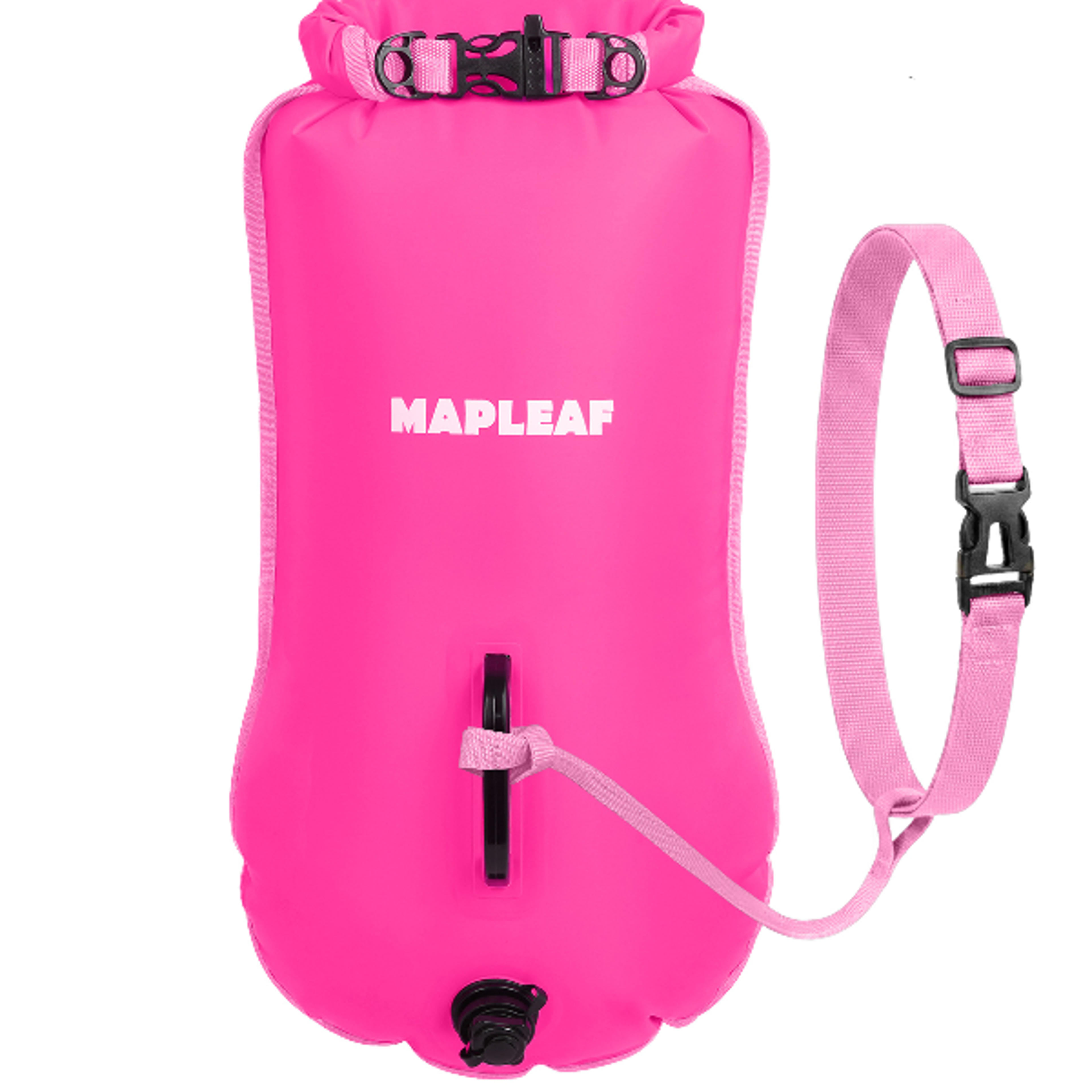 MAPLEAF Safety Swim Buoy Double Airbag Tow Float 17kg Buoyancy Open Water Waterproof Storage Bag Bea