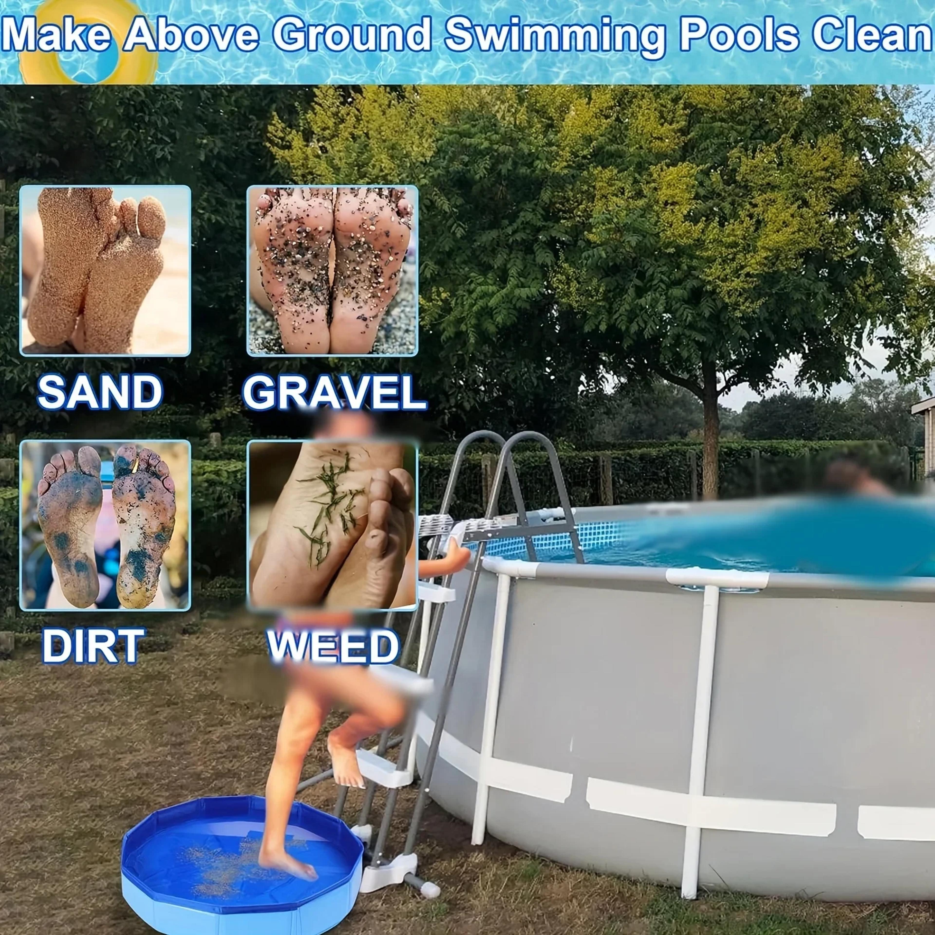 Portable Pool Foot Bath Foldable Foot Wash Basin For Clean Pool Entry  Easy Storage 2