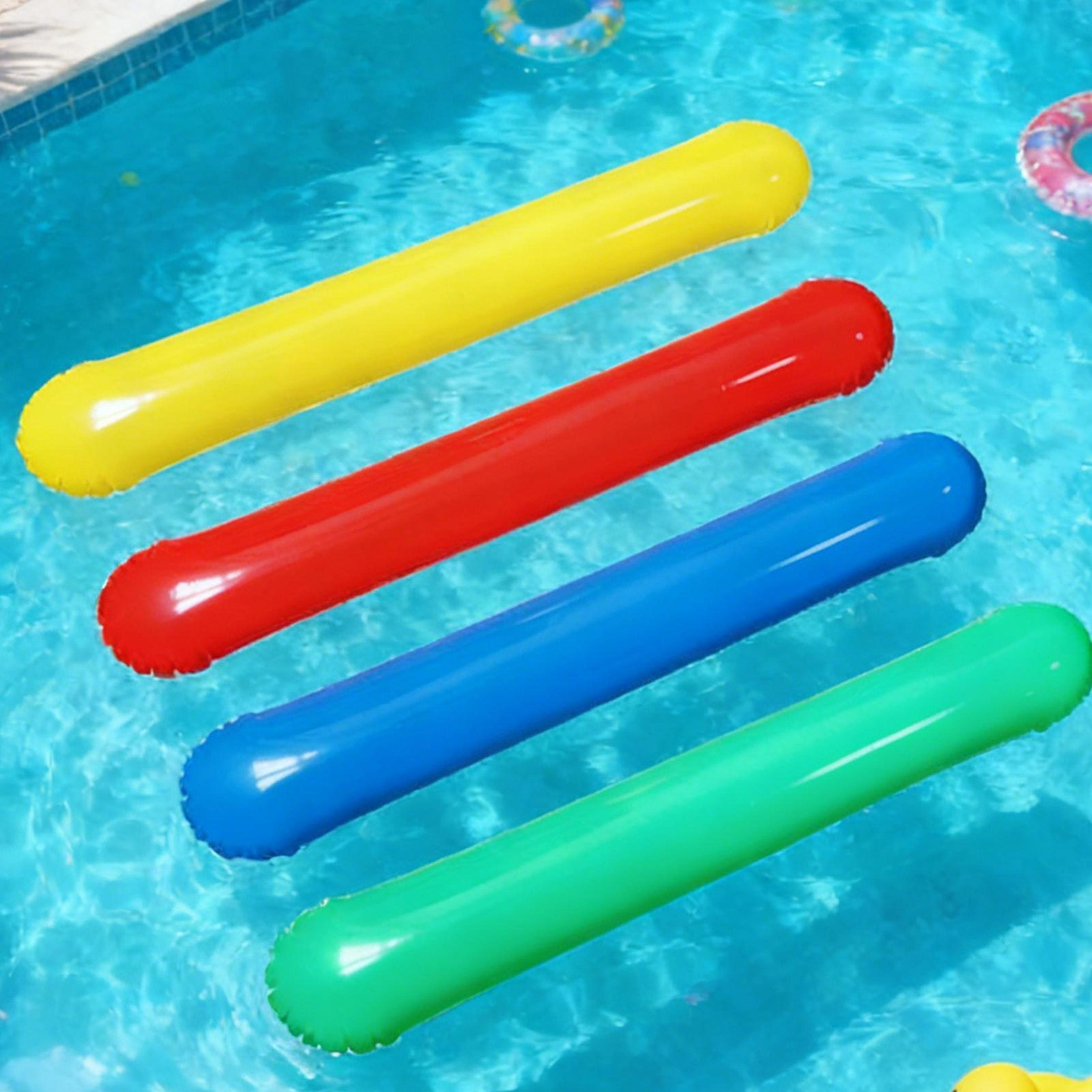 Inflatable Pool Noodles With Air Pump Fun Water Float Sticks For Beach  Lake 4