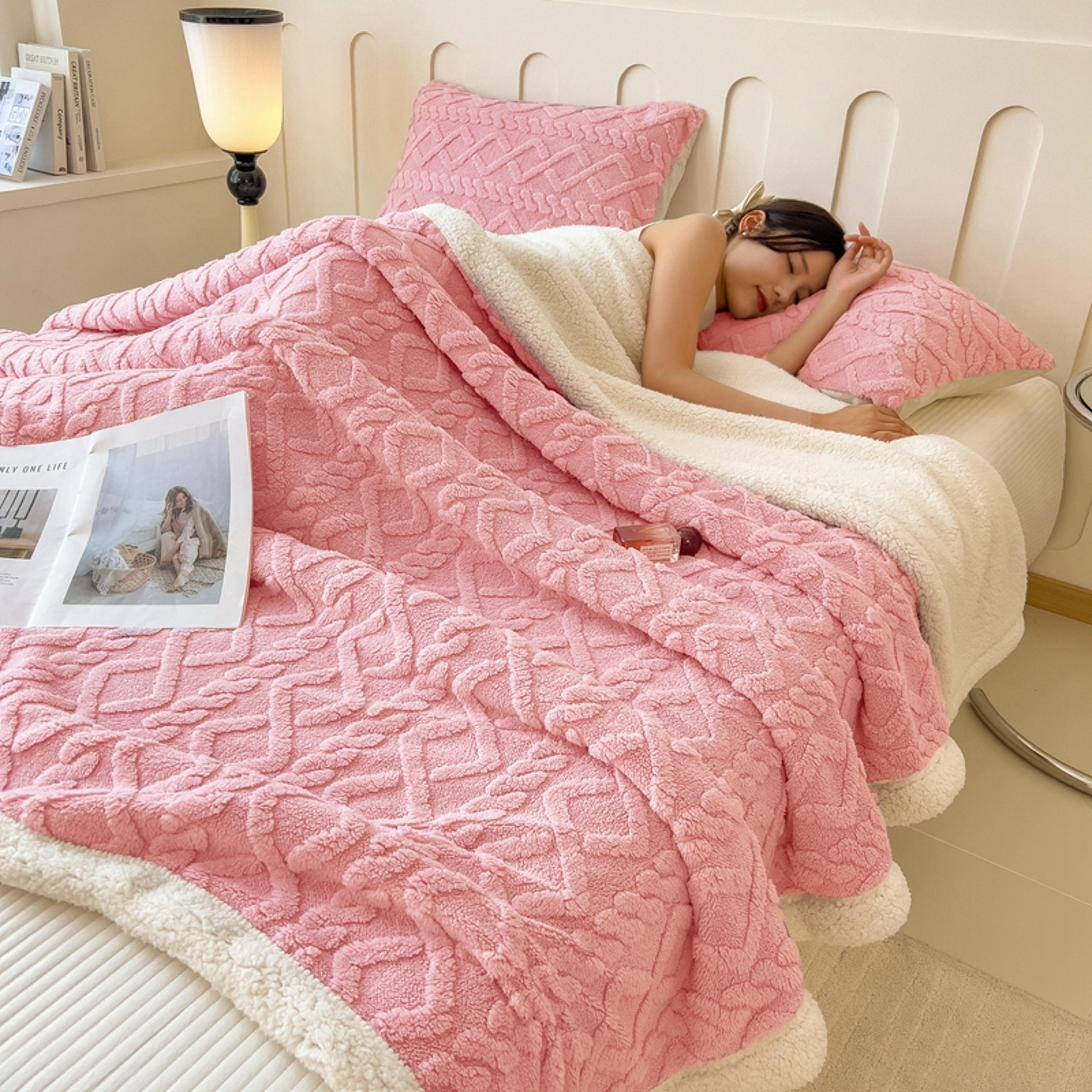 Luxury Sherpa Fleece Blanket Soft Thermal Blanket For Bed Couch  Sofa Warm Cozy Throw 3