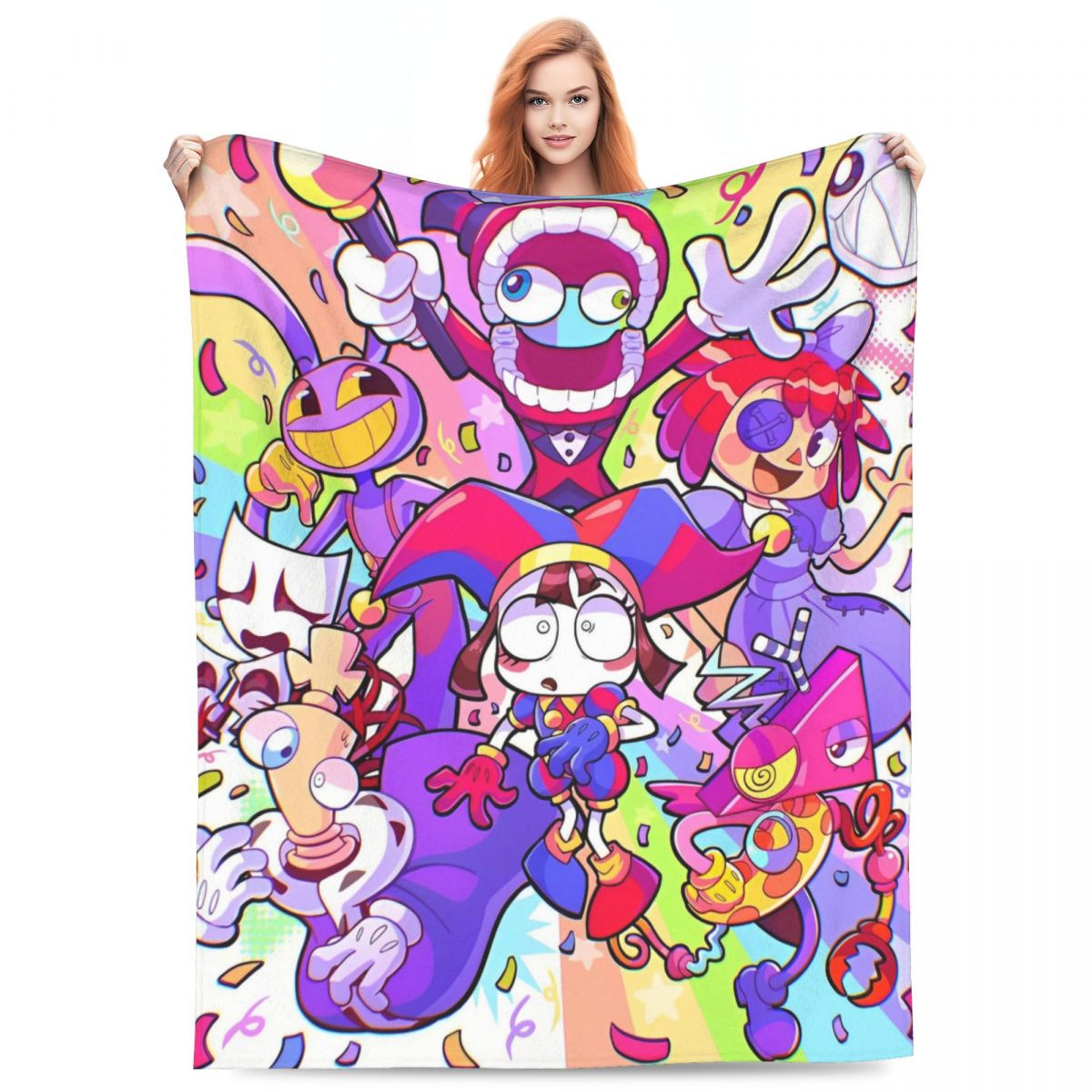 Pomni Amazing Digital Circus Blanket Soft Cartoon Fleece Throw For Bed Sofa  Cozy Lounging 2