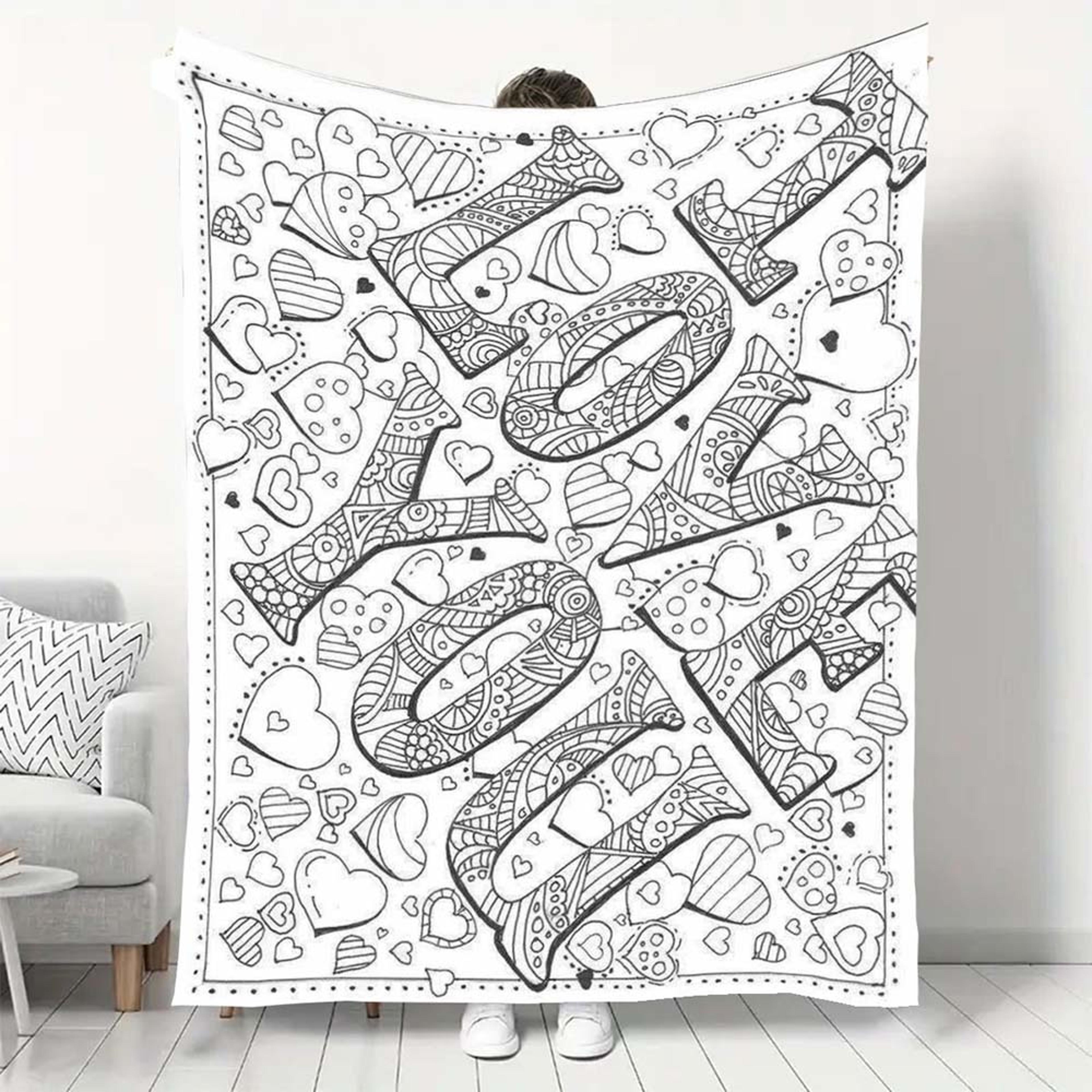 Romantic Flannel Throw Blanket With Love Heart  Eiffel Tower Print For Sofa Bed  Couch 1