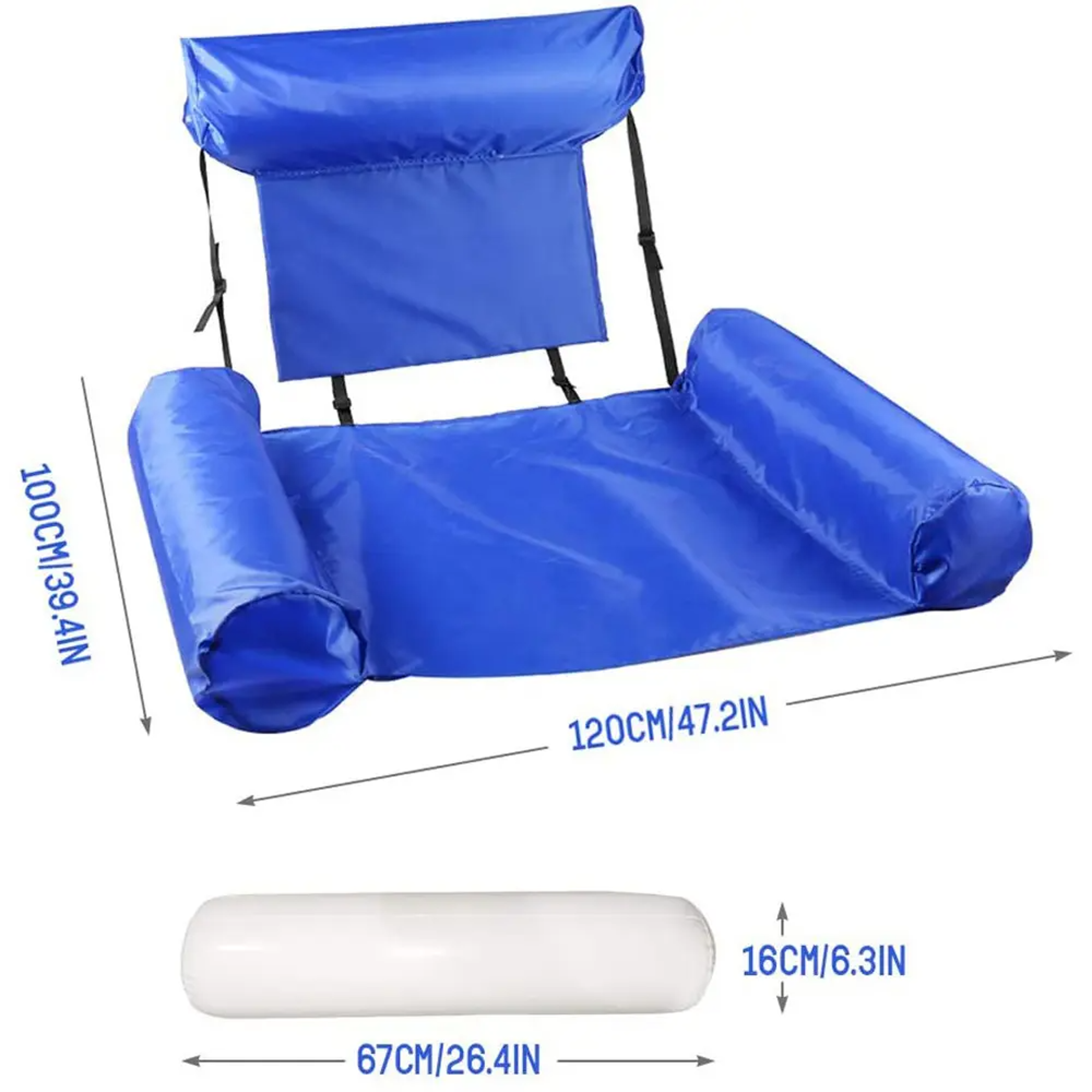 Portable Inflatable Water Hammock Pool Float For Adults Floating Lounge Chair For Pool Beach  Lake 2