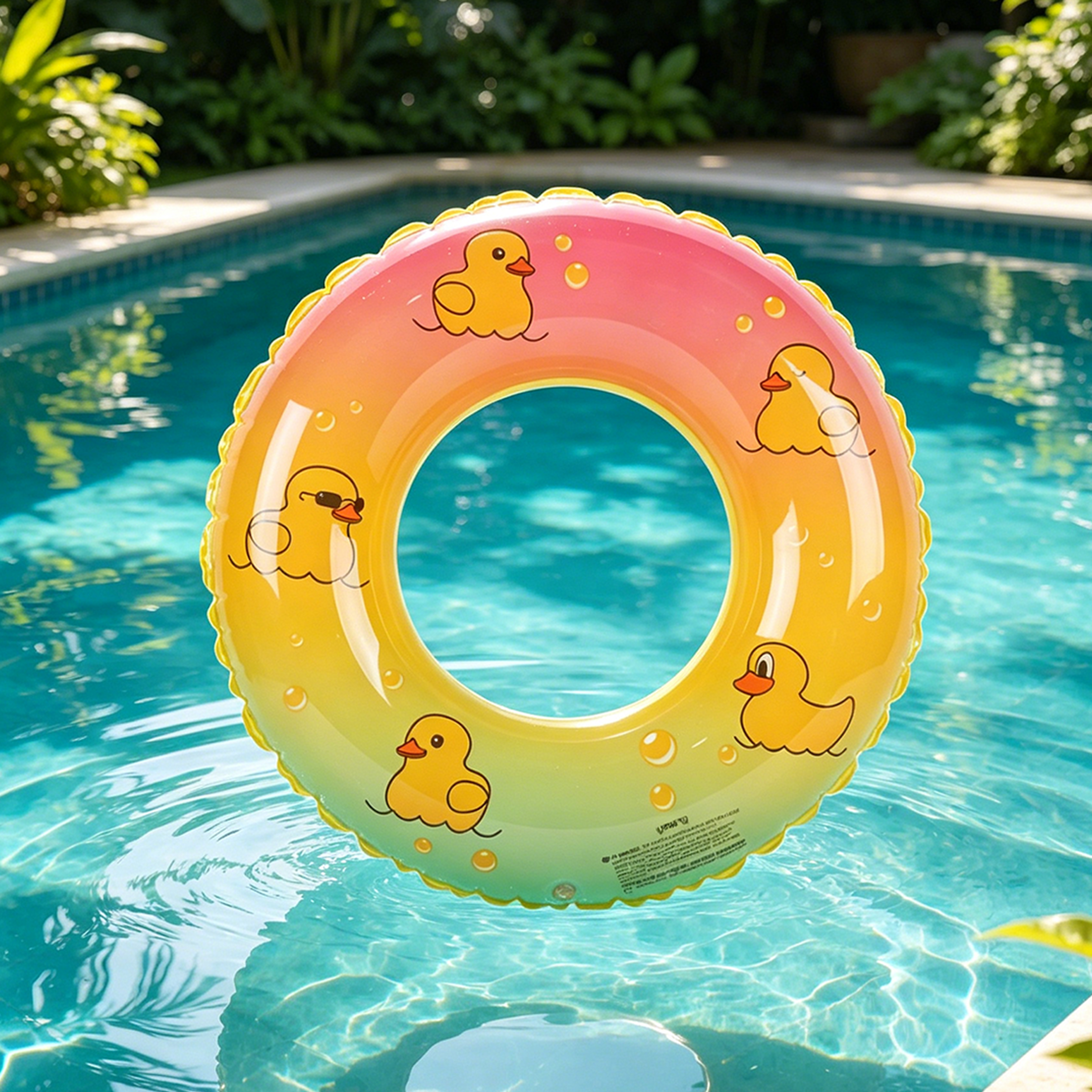 Inflatable Pool Float Ring For Adults Durable Pool Tube Ring For Beach  Summer Water Fun 3