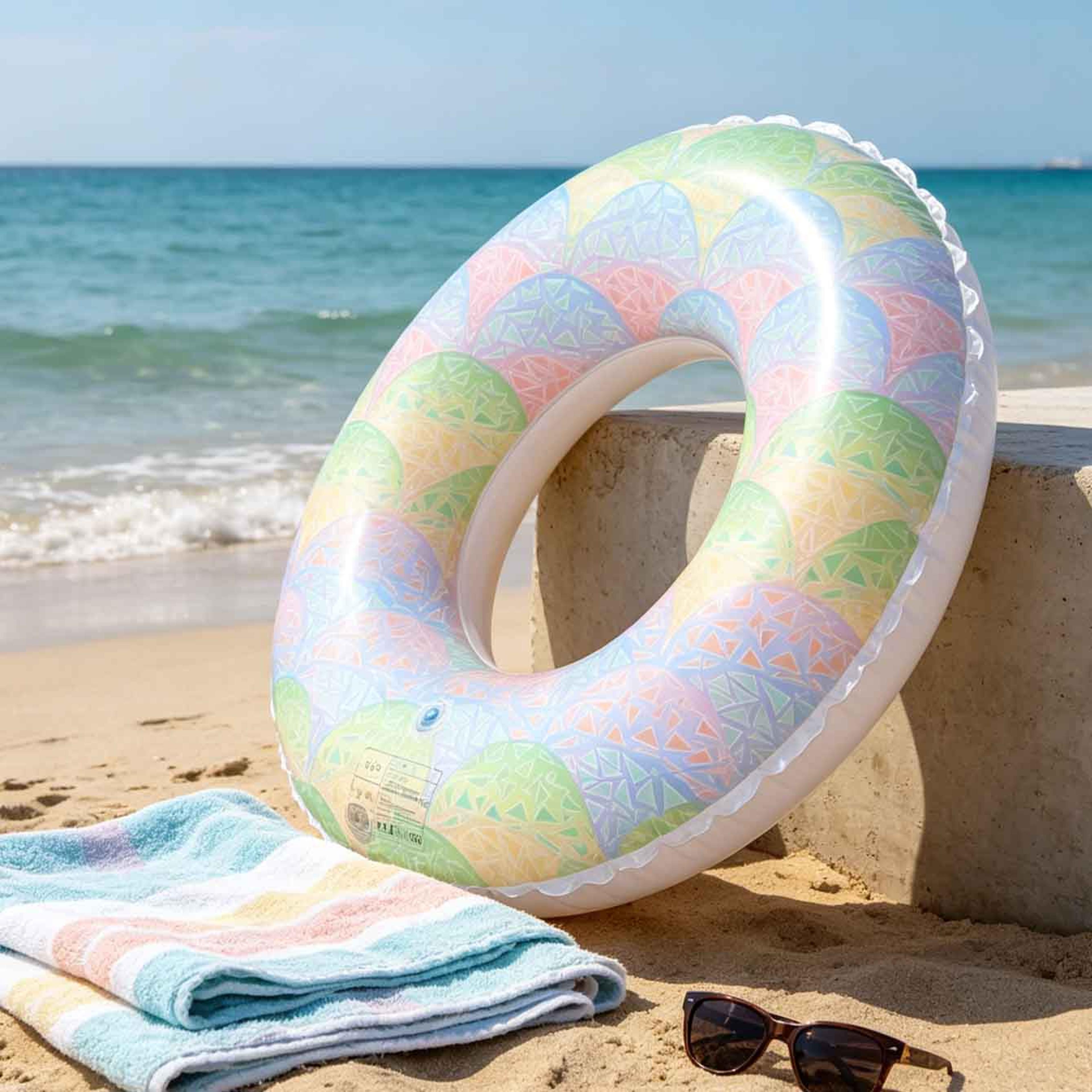 Rainbow Adult Swim Ring Durable Rainbow Pool Float Inflatable Swim Tube For Pool  Beach Fun 1