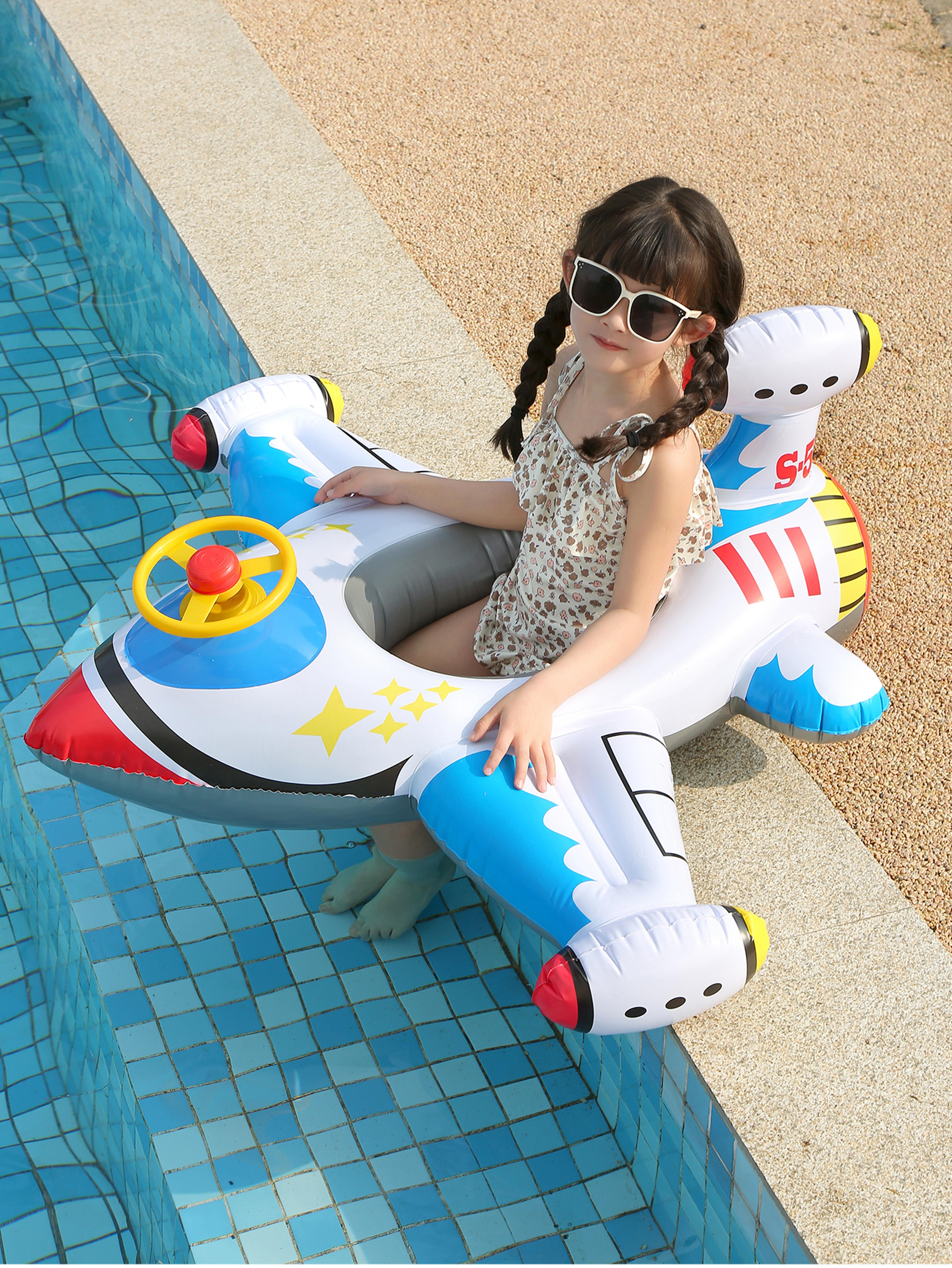 Airplane Kids Swim Ring Inflatable Pool Float For Babies  Toddlers 1