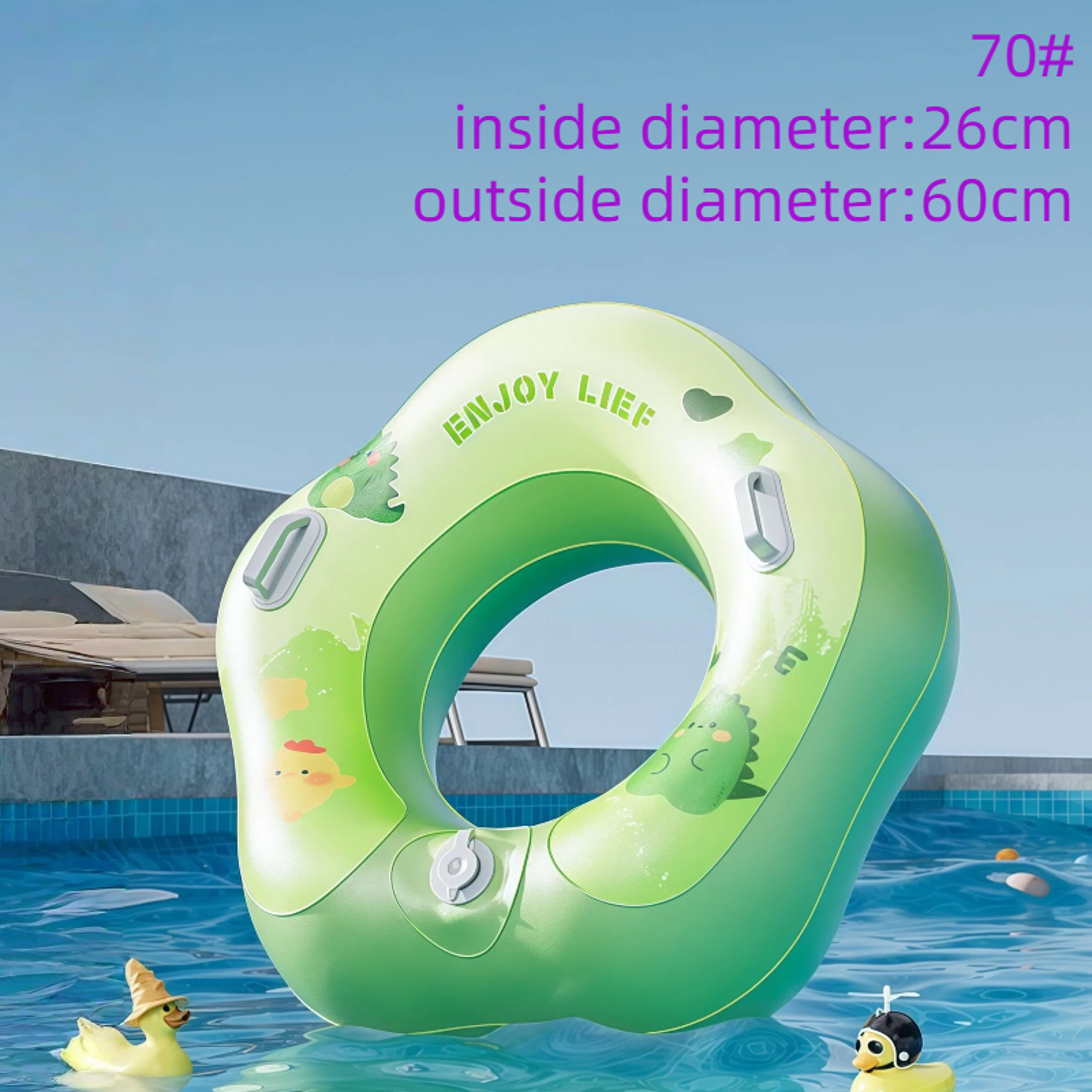 Petal Inflatable Pool Float With Double Handles Floral Swim Ring For Pool  Beach Fun 0