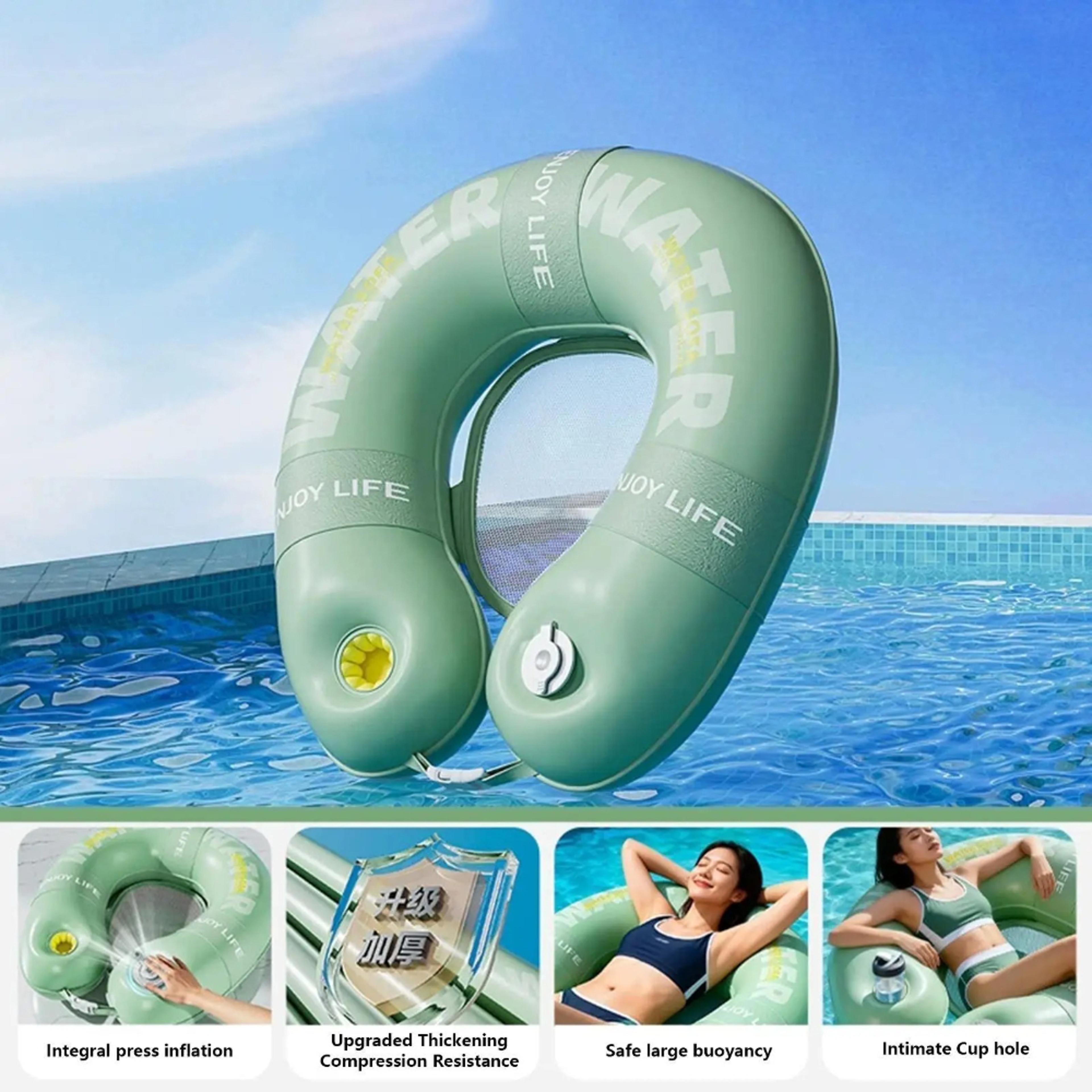 Inflatable Floating Platform Water Lounge Thick PVC Floating Water Bed For Lake Pool  Camping 2