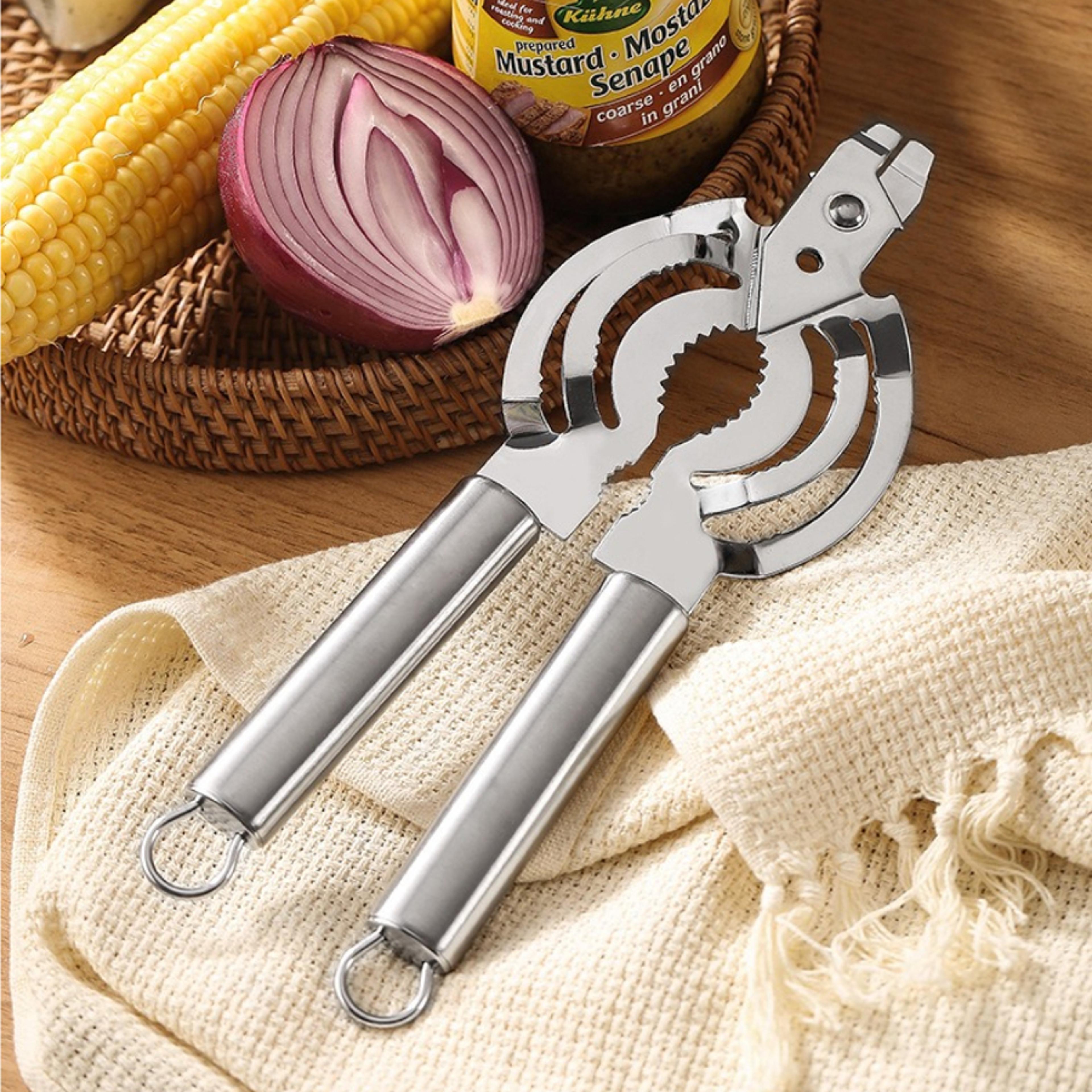 Stainless Steel Can Opener Multifunction Manual Kitchen Gadget For Cans  Bottle Caps 4