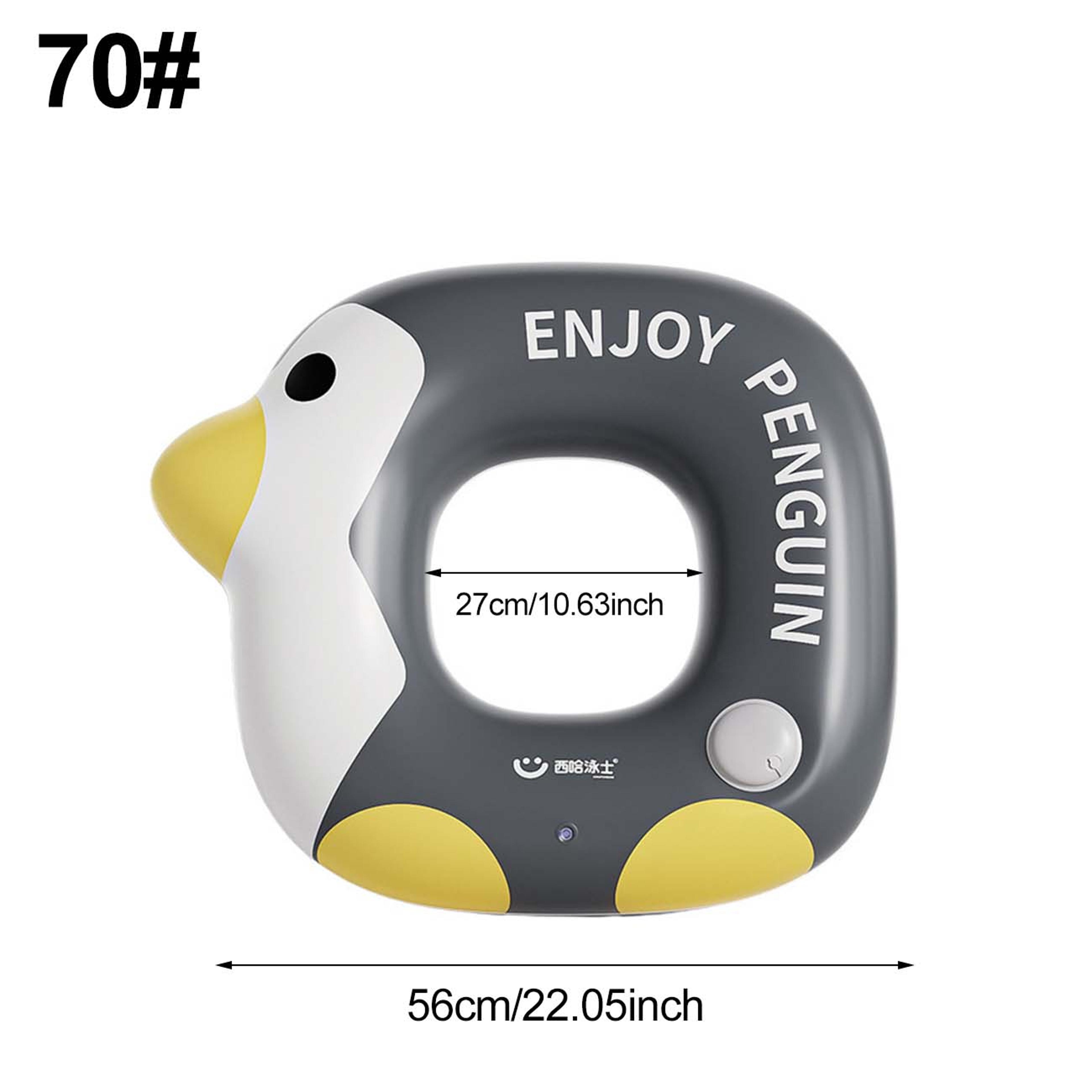 Duck  Penguin Inflatable Swim Ring With Built In Pump  Anti Leak Pool Float For Kids  Summer Fun 3
