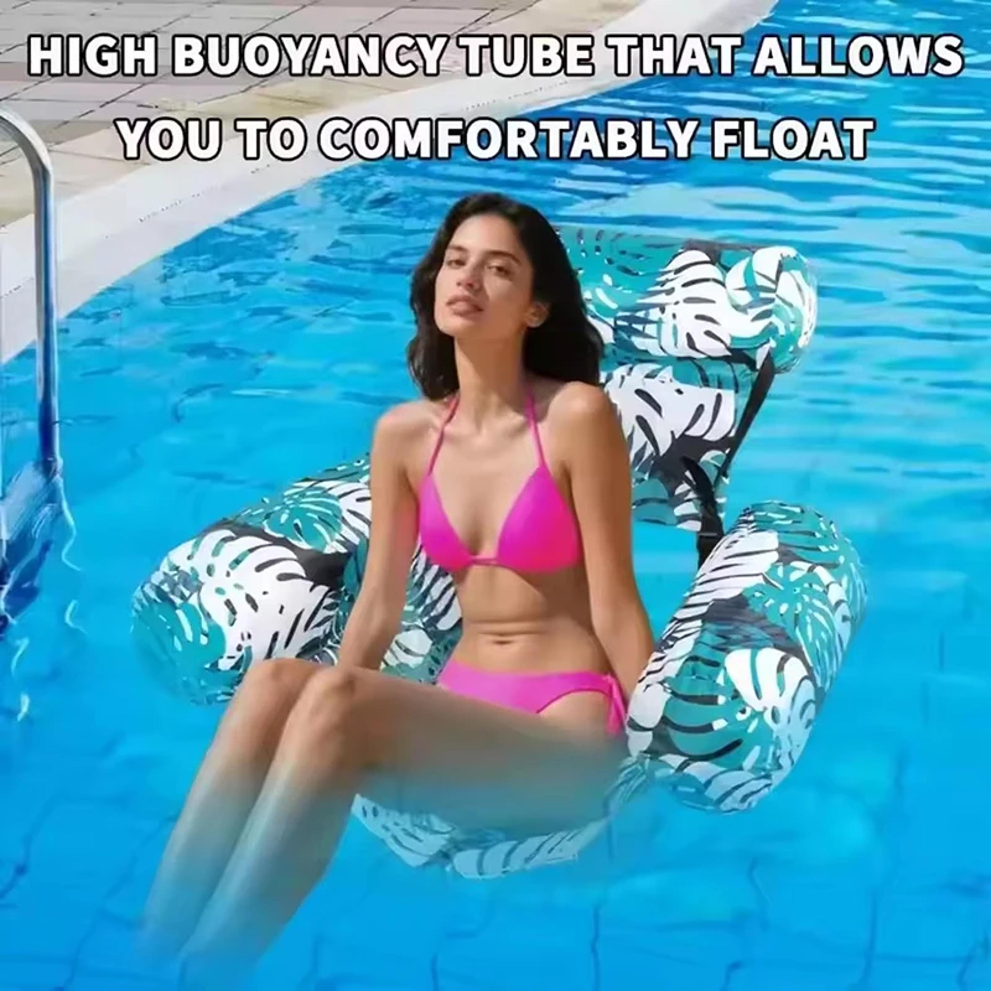Luxury Inflatable Lounge Chair Pool Float With Backrest  Armrests For Beach  Summer Relaxation 0